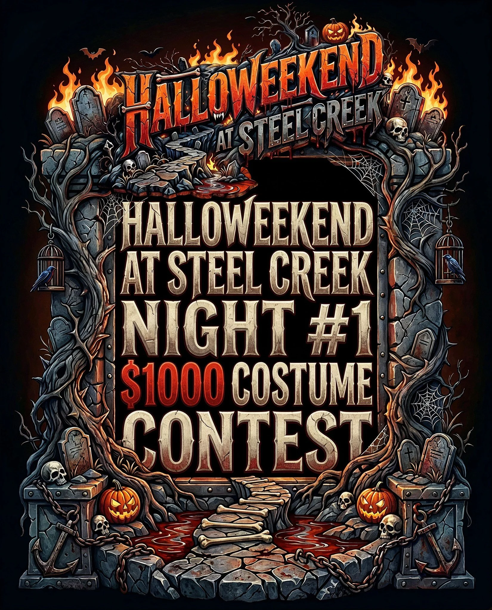 HALLOWEEKEND STARTS TONIGHT&mdash;AND $1,000 CASH IS UP FOR GRABS!

Halloween Night #1 at Steel Creek is HERE! Get the costume on, rally your crew, and hit the dance floor. You didn&rsquo;t put all that work into your costume just to stay home.

$1,0