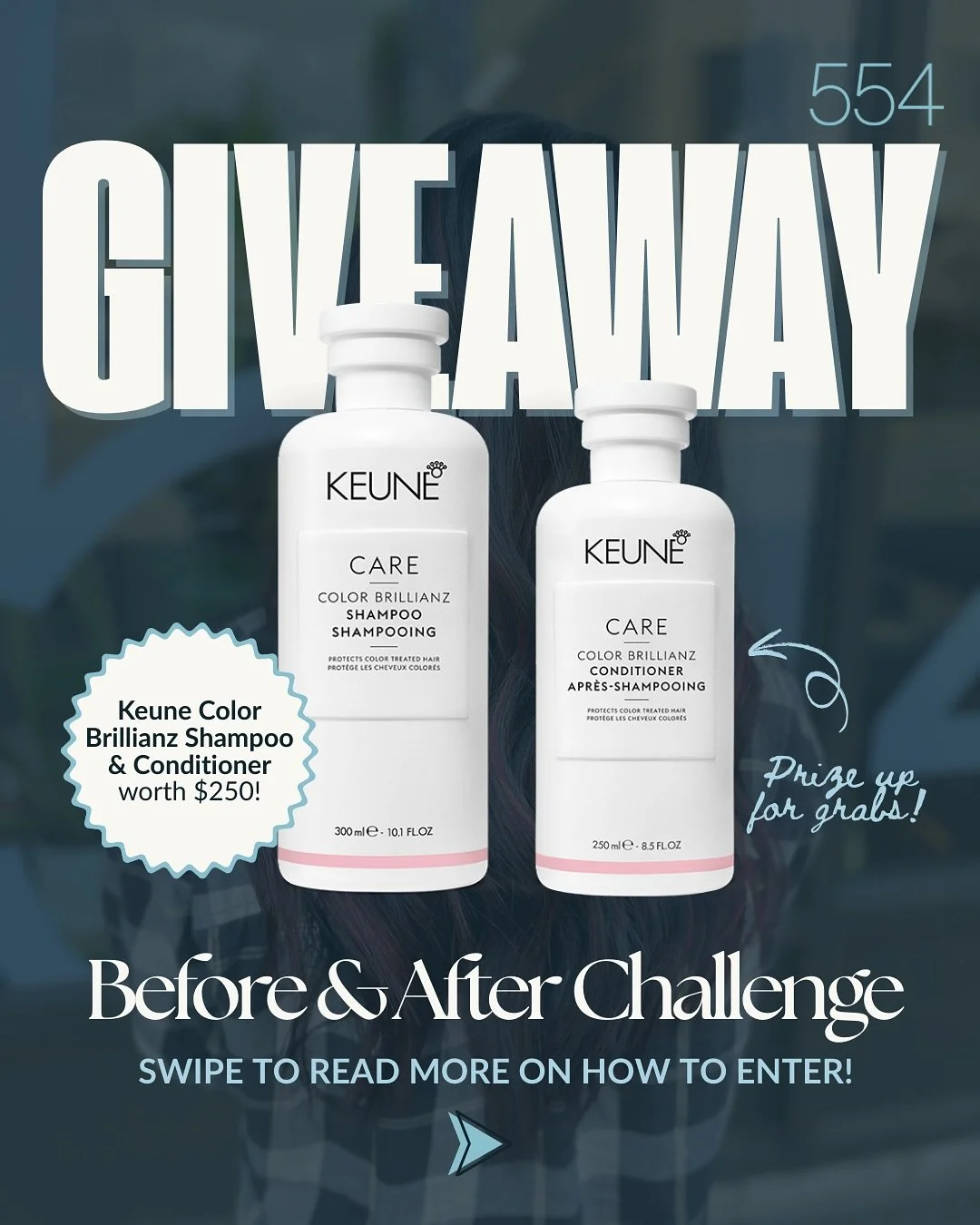 ✨ Keune Color Brillianz Giveaway! ✨

Show off your best before &amp; after hair color glow-up! 

Here&rsquo;s how to join:
1️⃣ Post your favorite hair color transformation (before &amp; after).
2️⃣ Tag us @salon554. (Super important!)
3️⃣ Add a short