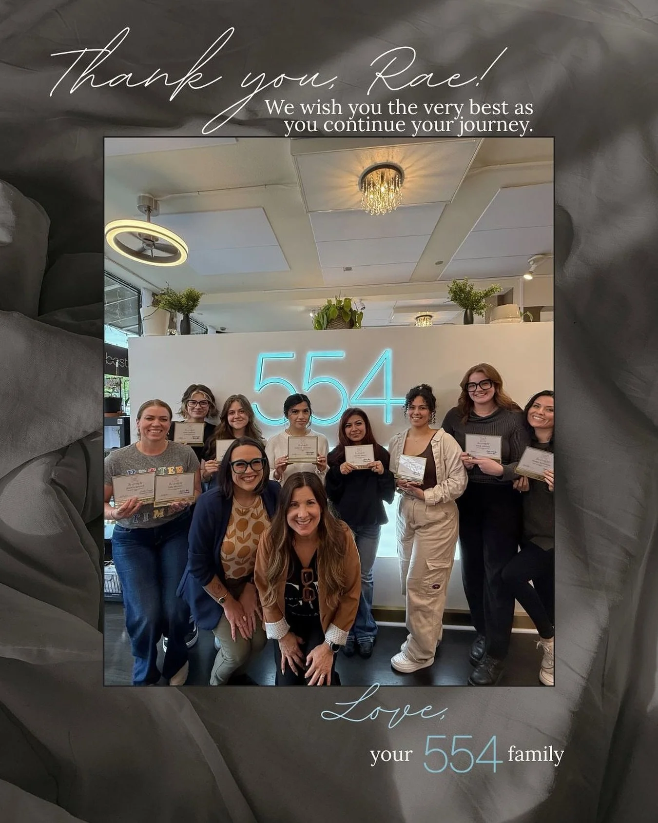 We&rsquo;re so grateful for Rae and the time she spent as part of the Salon 554 family. 💛

As she continues her journey at Forge, we wish her nothing but the best!

If you have any questions about your upcoming appointments with Rae, please DM us or