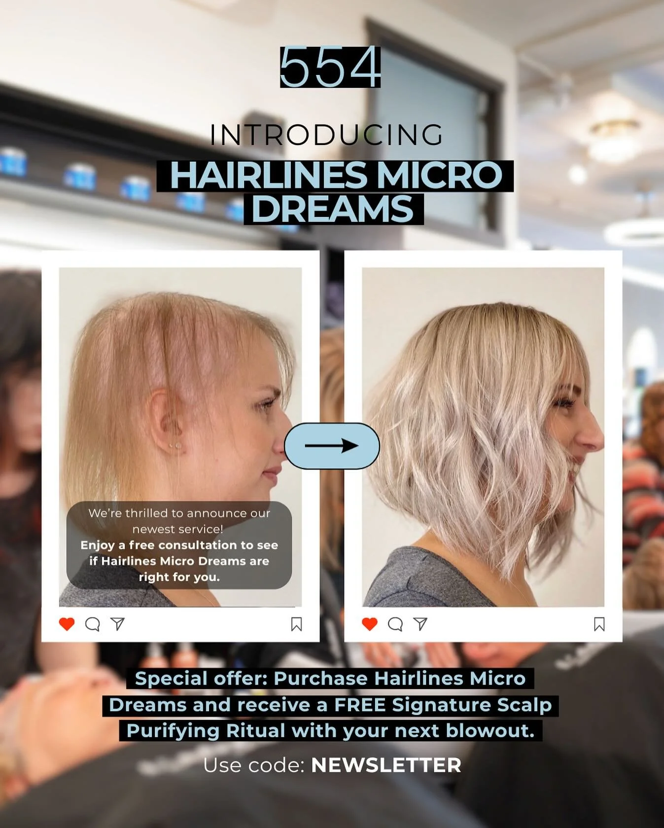 ✨ Big news! ✨
We&rsquo;re so excited to introduce Hairlines Micro Dreams, our newest way to elevate your hair game. 💫

💆&zwj;♀️ Free Consultation &rarr; find out if it&rsquo;s perfect for you. We even have the option to schedule a consultation in o