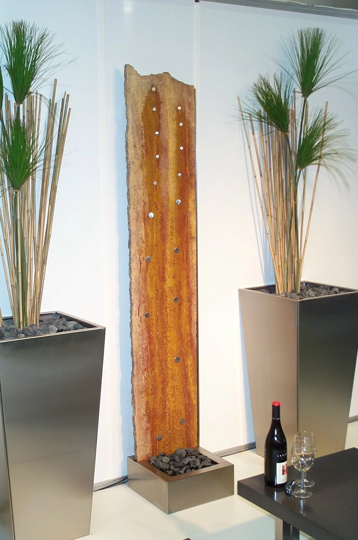 Stainless Steel Planter Box and Water Feature