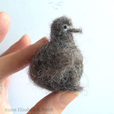 Miniature Needle-Felted Albatross Chicks