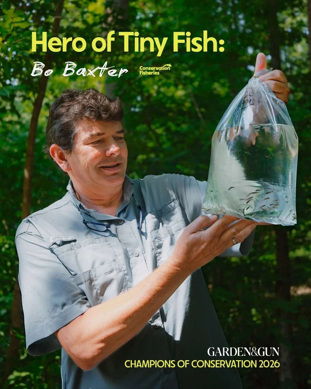 Thank you Garden &amp; Gun (@gardenandgun) for featuring our very own, Bo Baxter, in the 2026 Champions of Conservation. 

You can read the article on their website, gardenandgun.com

Thank you Lindsey Liles for writing about our favorite boss and hi