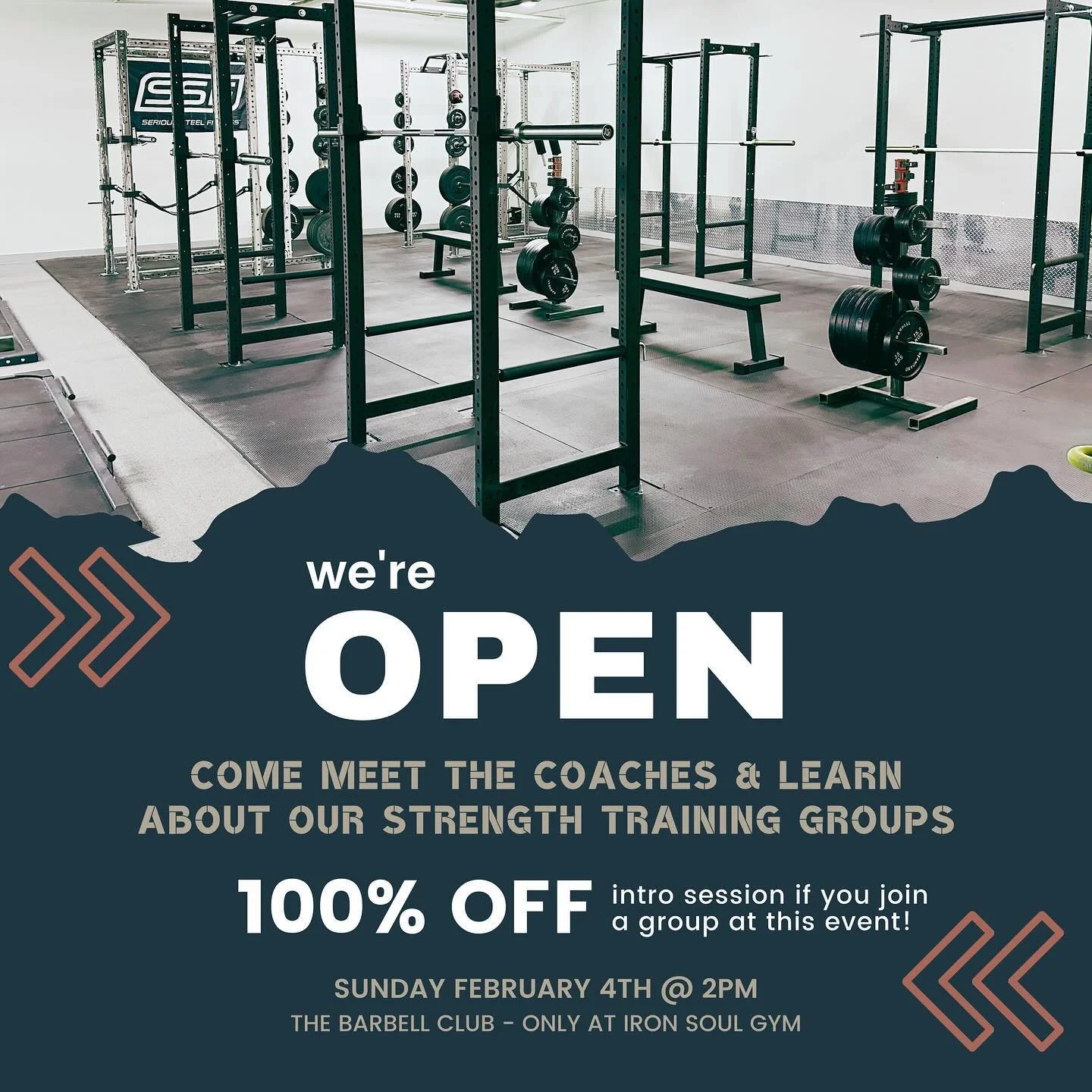 Join us for an Open House at The Barbell Club inside @ironsoulgym this Sunday, February 4th from 2-3pm!

👉 Meet our coaches and explore the space.
👉 Learn a few movements and see what we&rsquo;re all about.
👉 Find out about our small strength trai