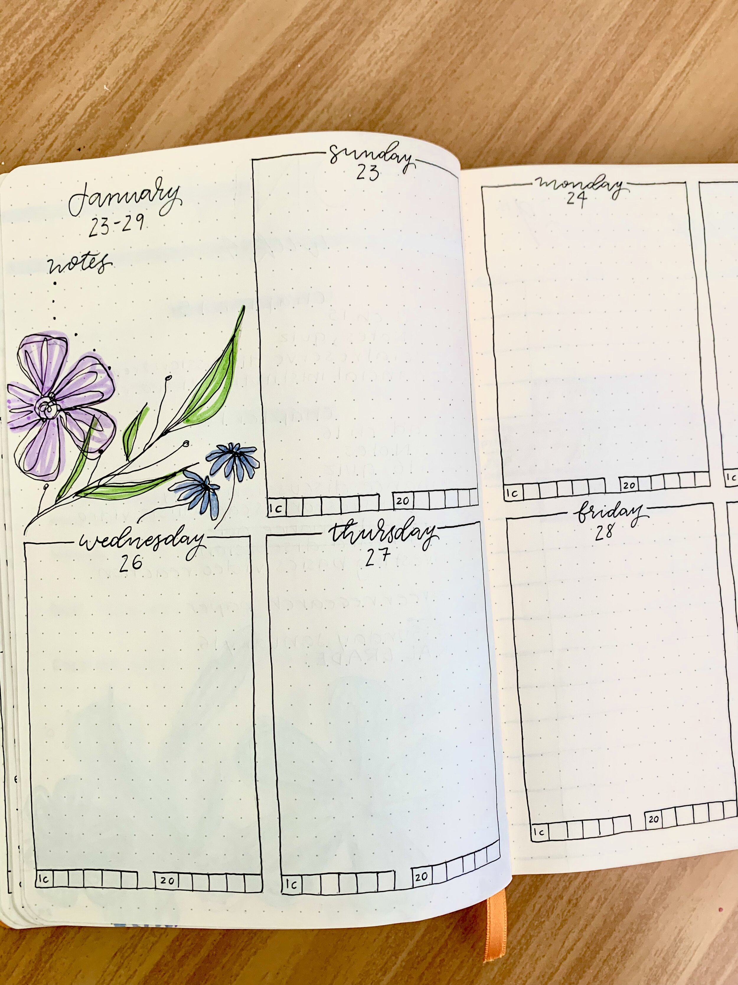 Bullet Journal January 2022: Sketchy Florals and Loose Cursive — Lydias ...