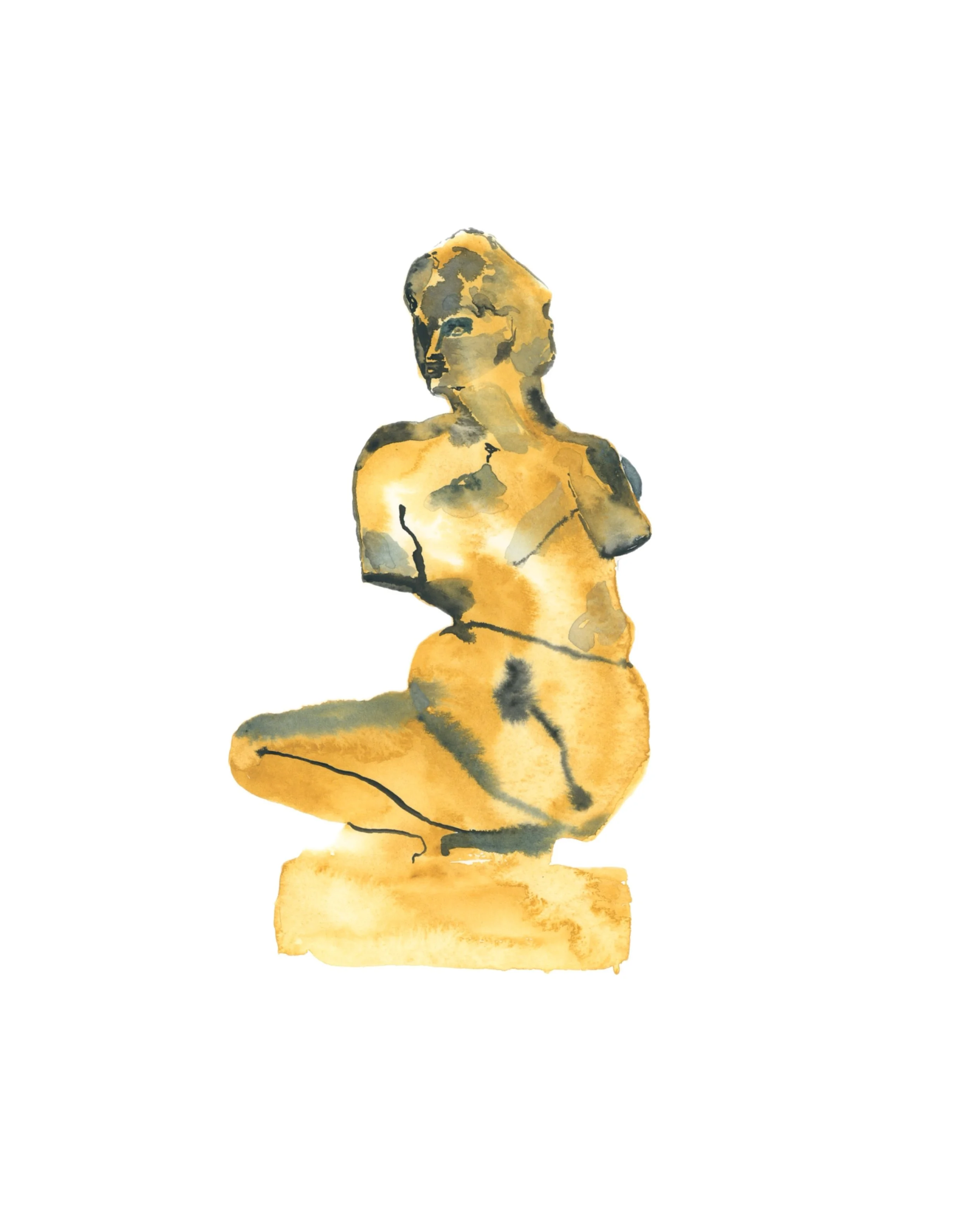 Watercolor statue ~ min 4-5”