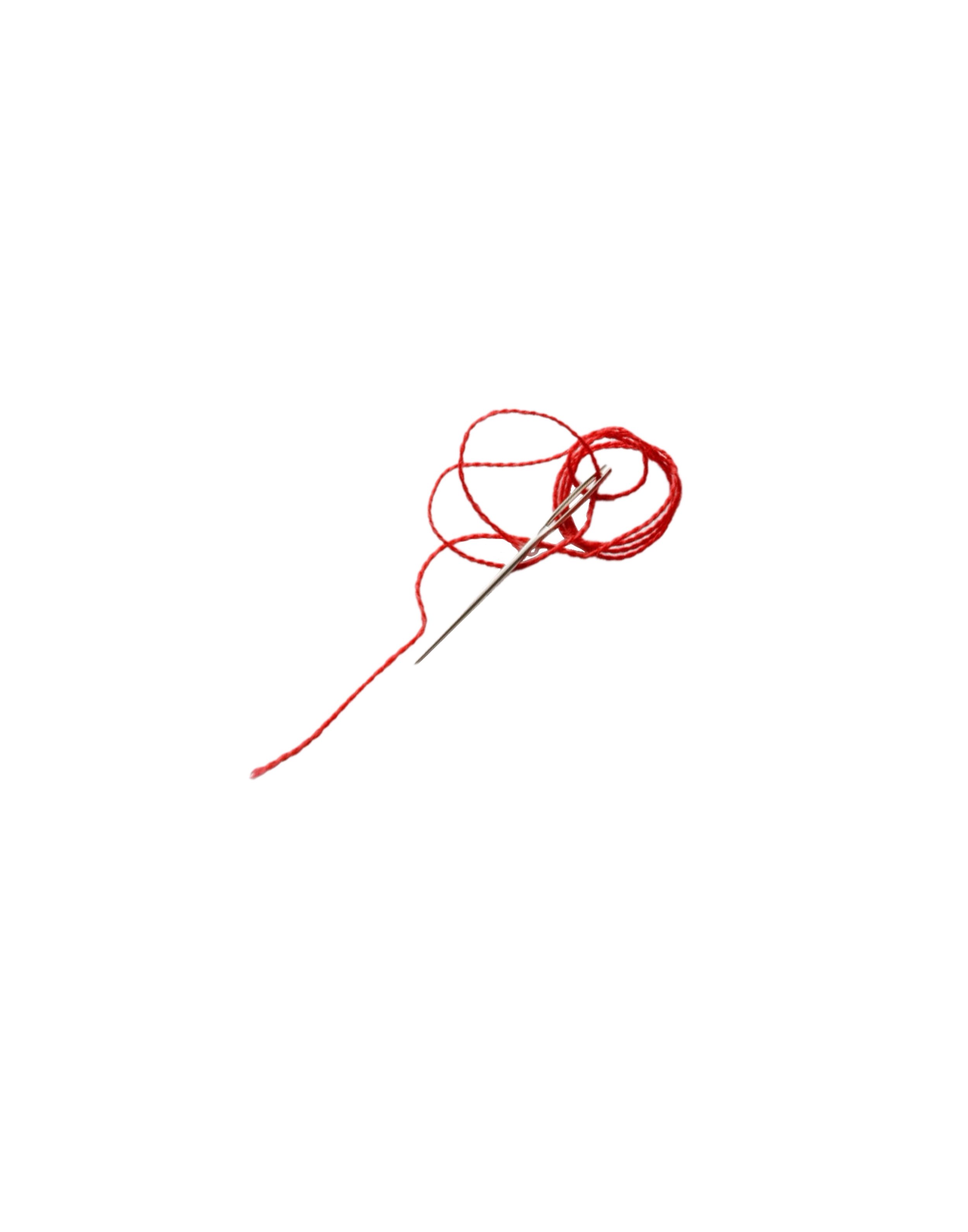 Needle with red thread