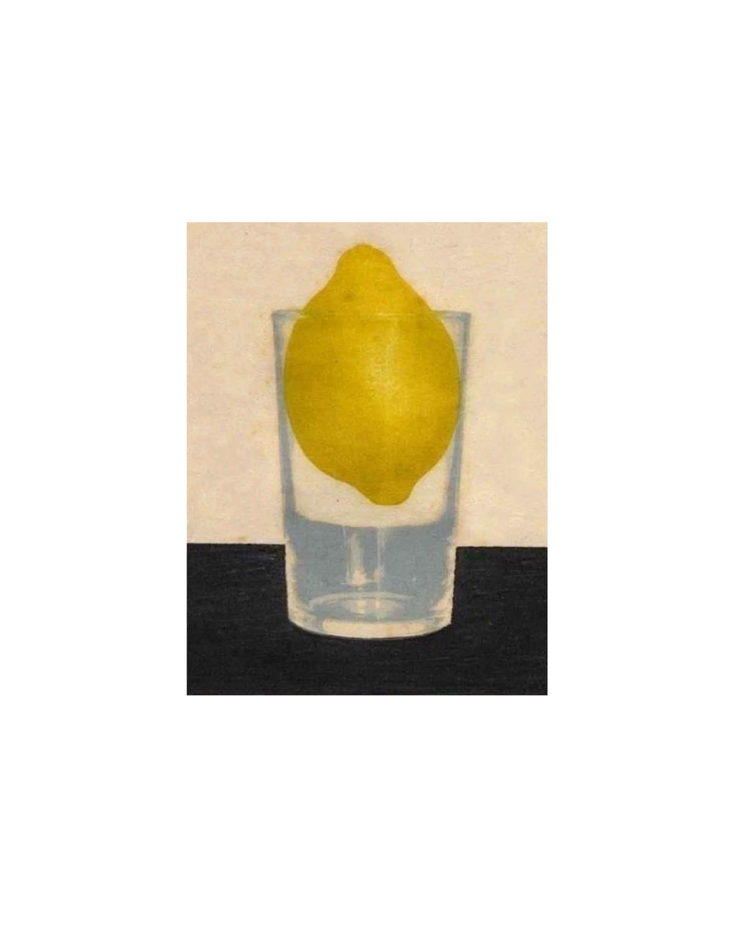 Lemon in Cup Painting ~ max 5” in size