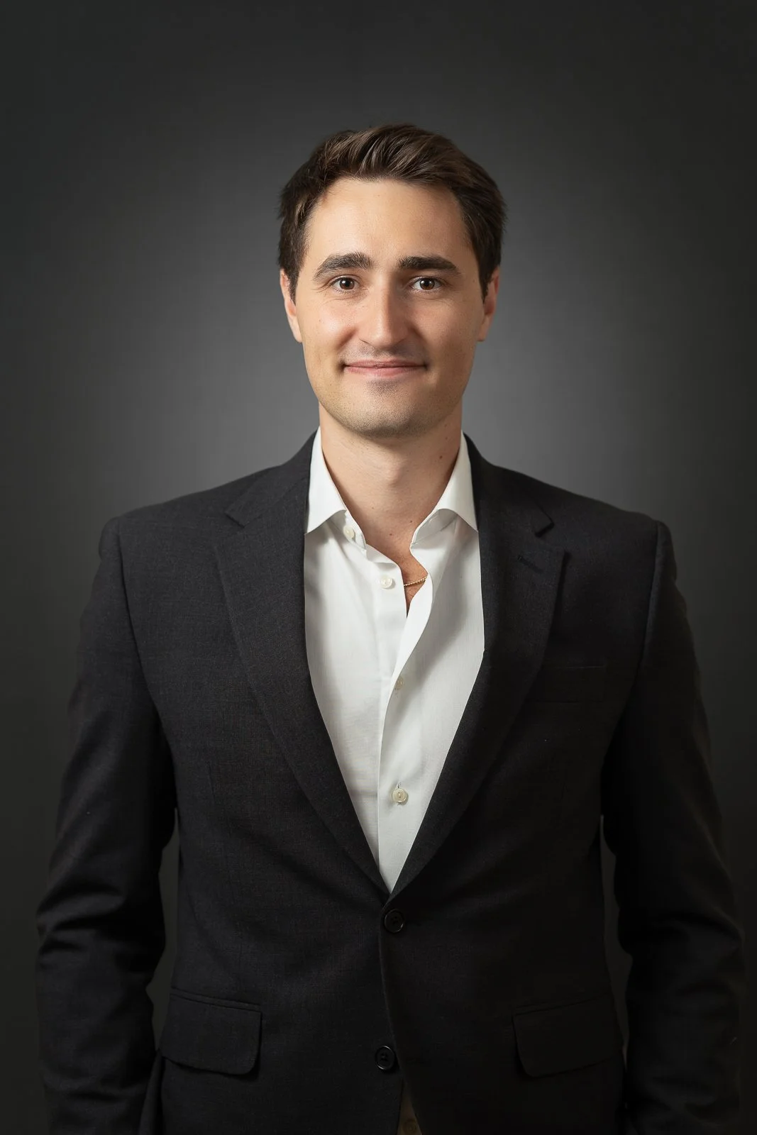 Professional lighting setup for headshots at a client’s location