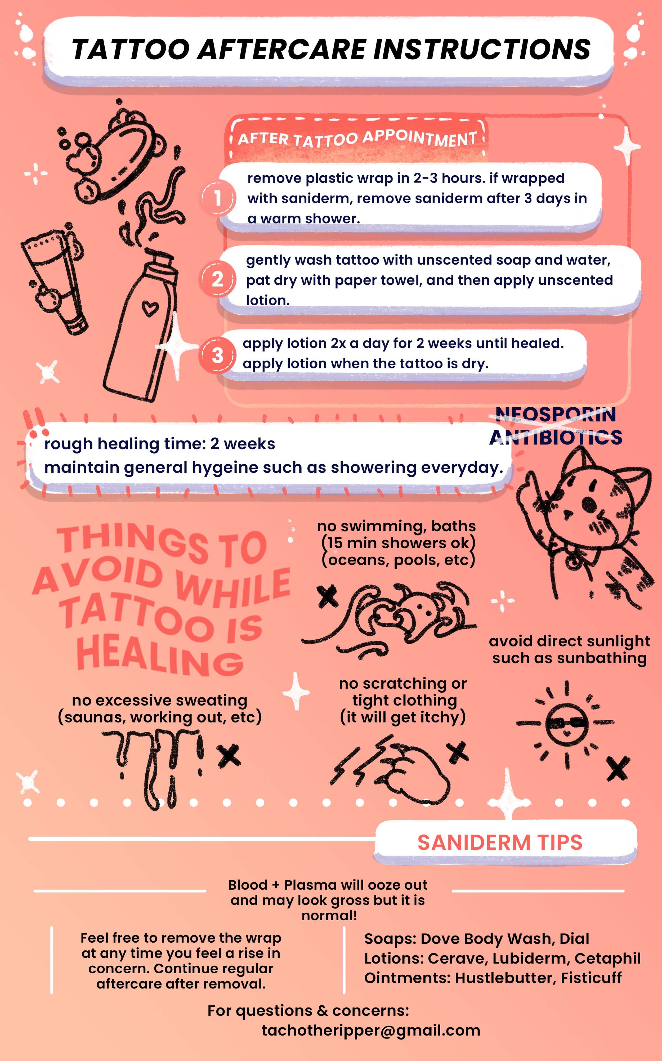 Tattoo Aftercare Printable