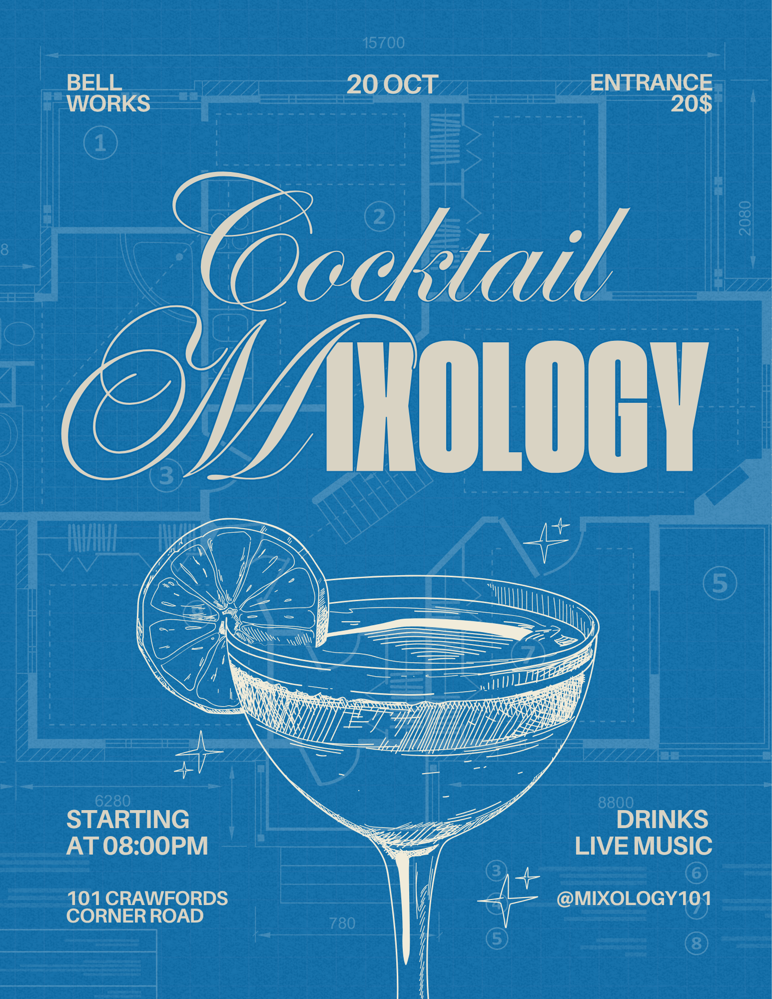 Mixology Class Flyer (Adobe InDesign)