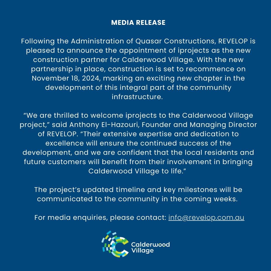 📣 An exciting update on Calderwood Village