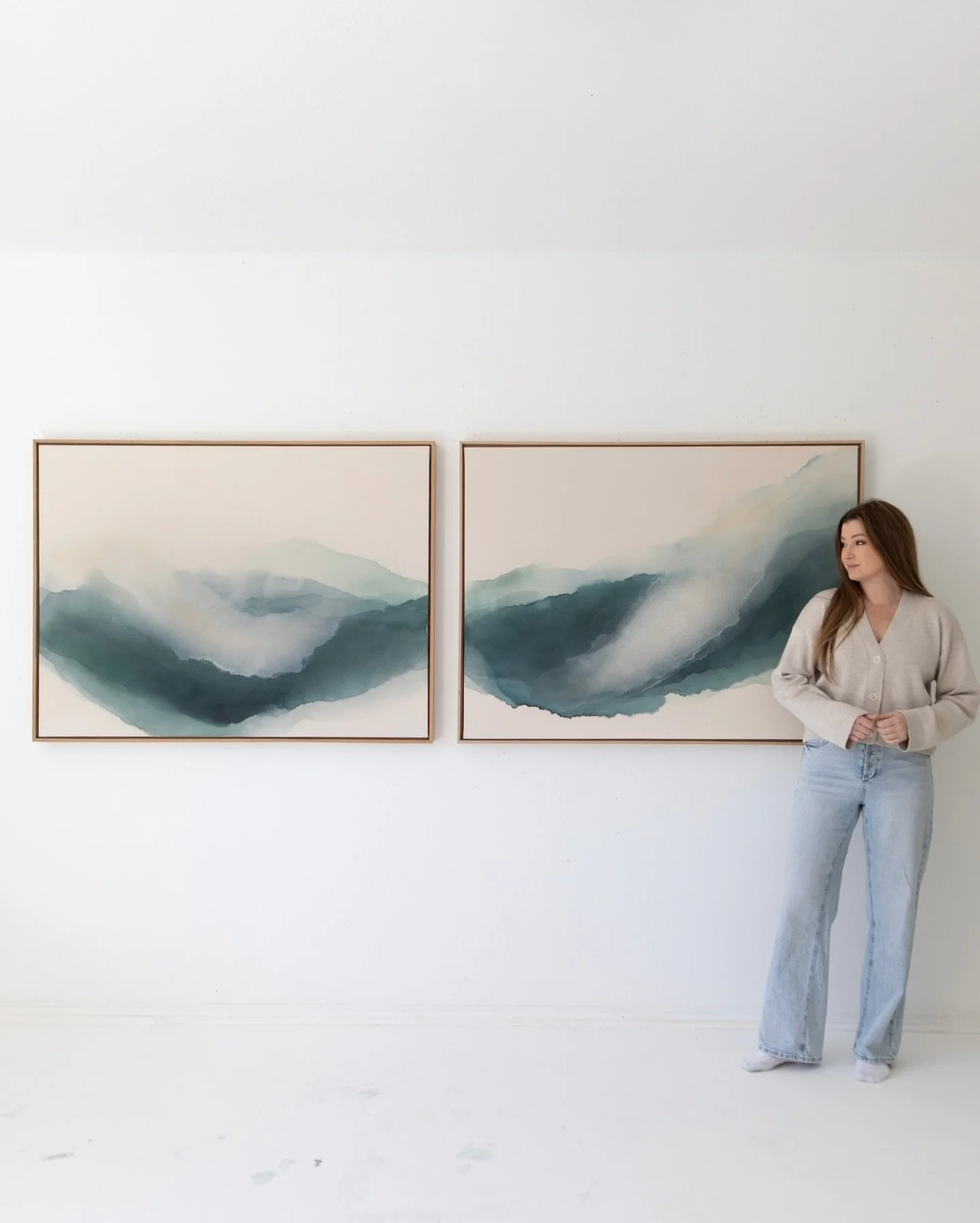 A recent commissioned painting that has brought so much inspiration to the studio. When I create a pair like this I want each piece to stand strong on its own, but also connect together to tell the visual and emotional story of the work. So grateful 