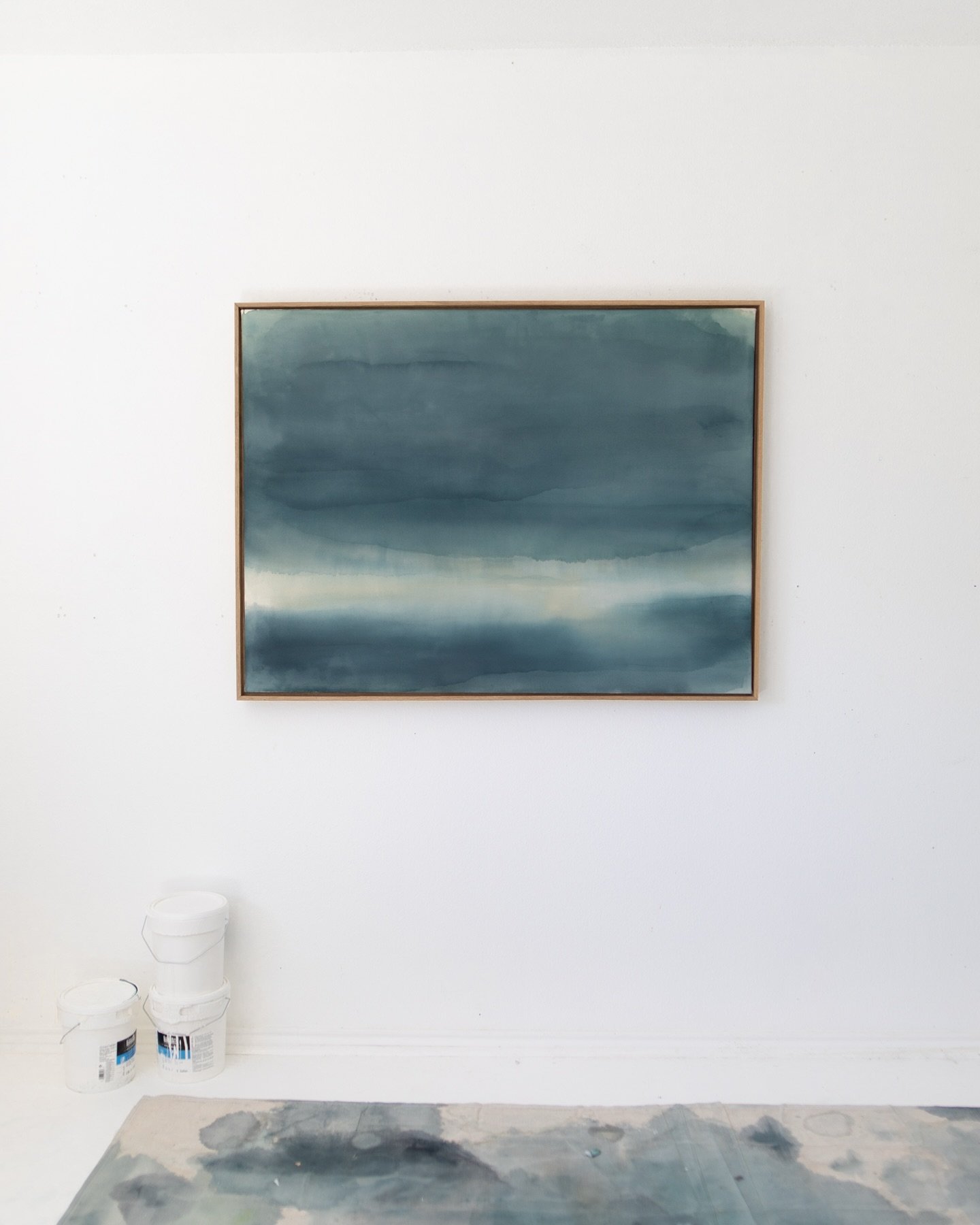 My latest work, &lsquo;Soft Focus&rsquo; | 48x36in. | inks on cotton canvas.

The hazy horizon line of fresh falling rain kept guiding me while I created this piece. As if standing there, watching the storm roll in, feeling the tide shift, the wind p