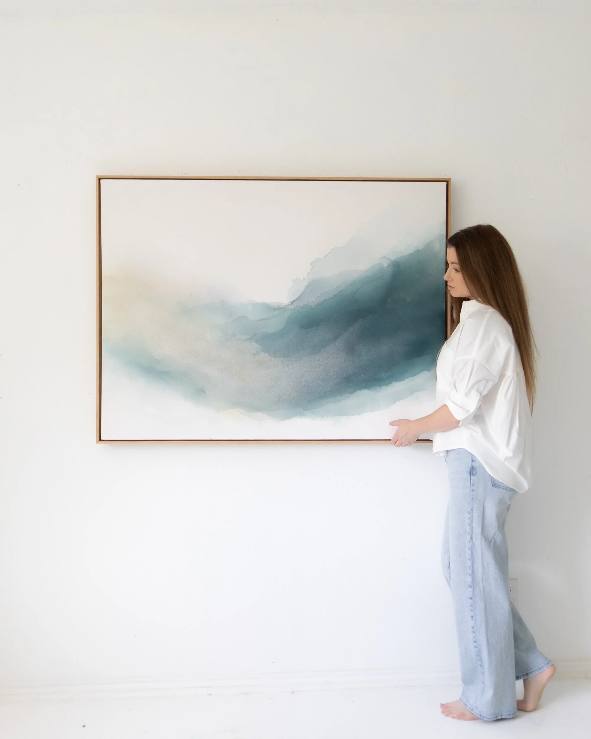 My latest work, Edge of the Shoreline | 36x48in. | inks on cotton canvas.

The rhythm of the tide lulling, the surf ebbing and flowing and a weight lifted away standing in its presence, all captured into the layers of this piece. 

This piece challen