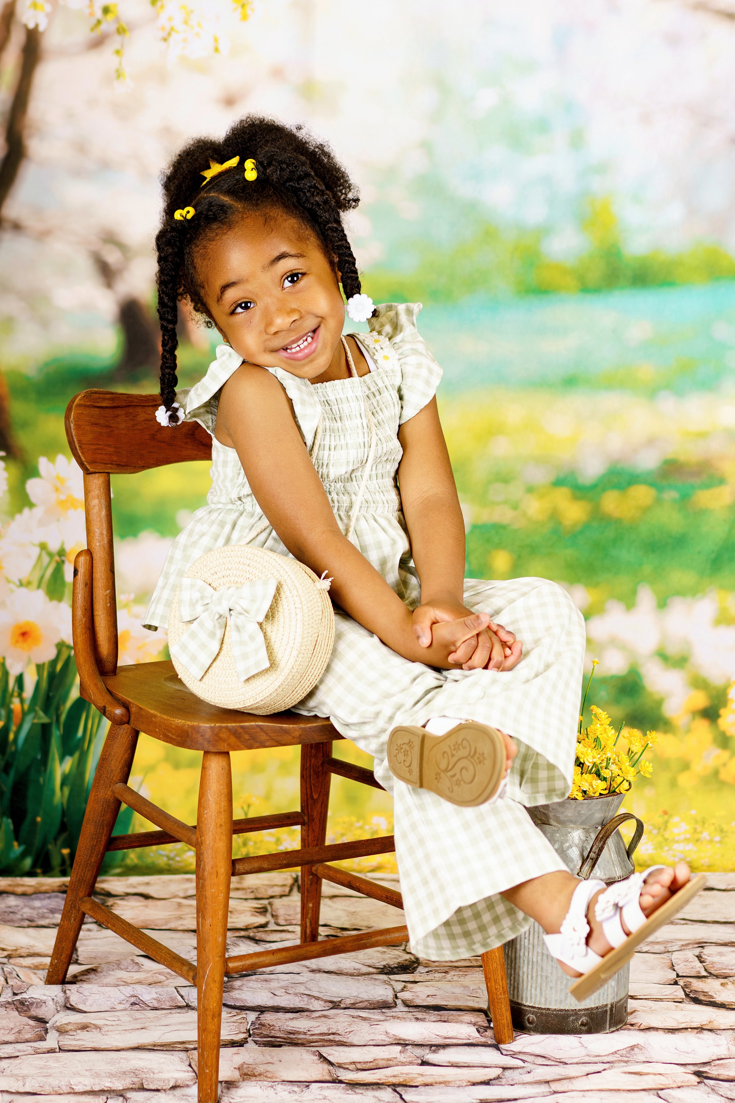 Smiling toddler standing during a Fearless Picture Day portrait session