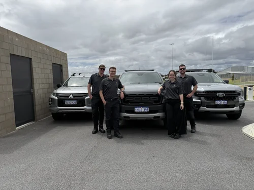 PTTS technicians at their test and tag vehicle