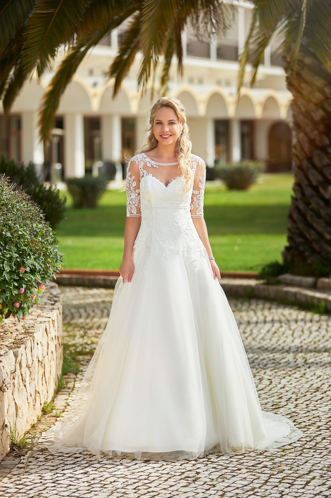 Glamorous Convertible Short Strapless Wedding Dress with Detachable A-Line  Overskirt