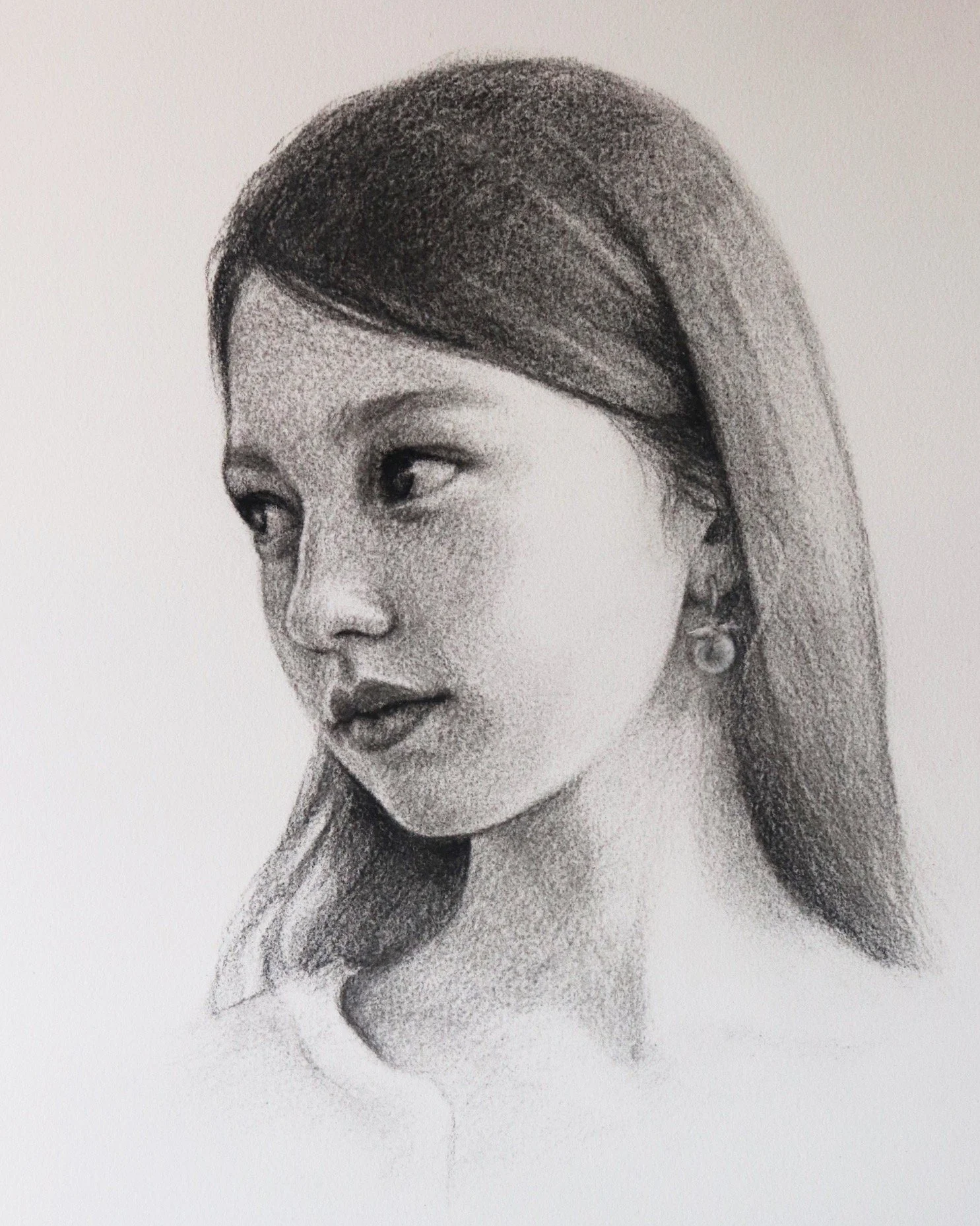 Charcoal portrait by Yolanda Blazquez