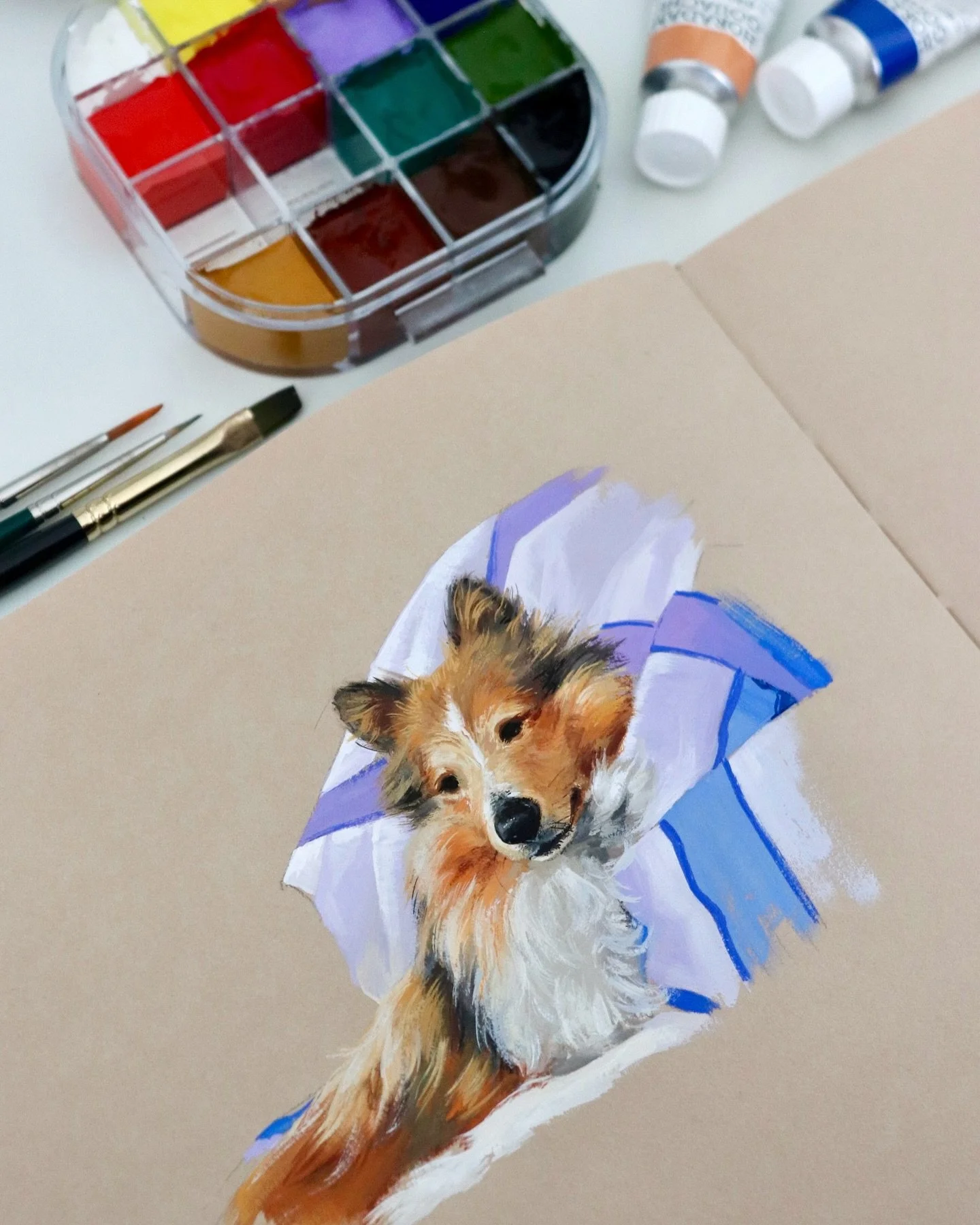 I&rsquo;m trying to paint here and there during nap times but I can&rsquo;t say I&rsquo;m able to do much 🙈 but whatever time I get I&rsquo;m grateful for 🙏🏻 Right now little sketches and a small no-fuss setup is what makes the most sense to me. T