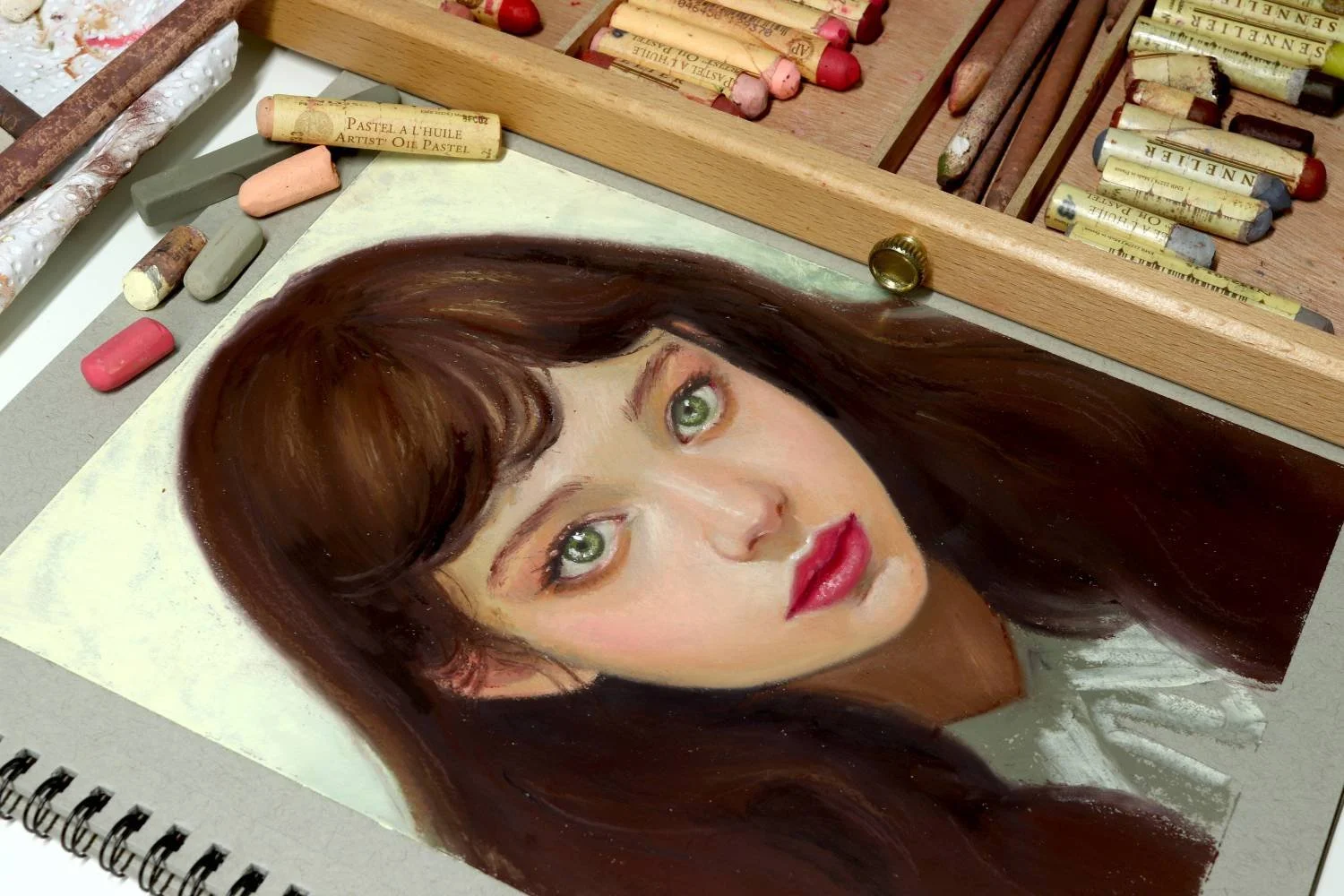 Oil pastels on Strathmore 400 toned gray - review