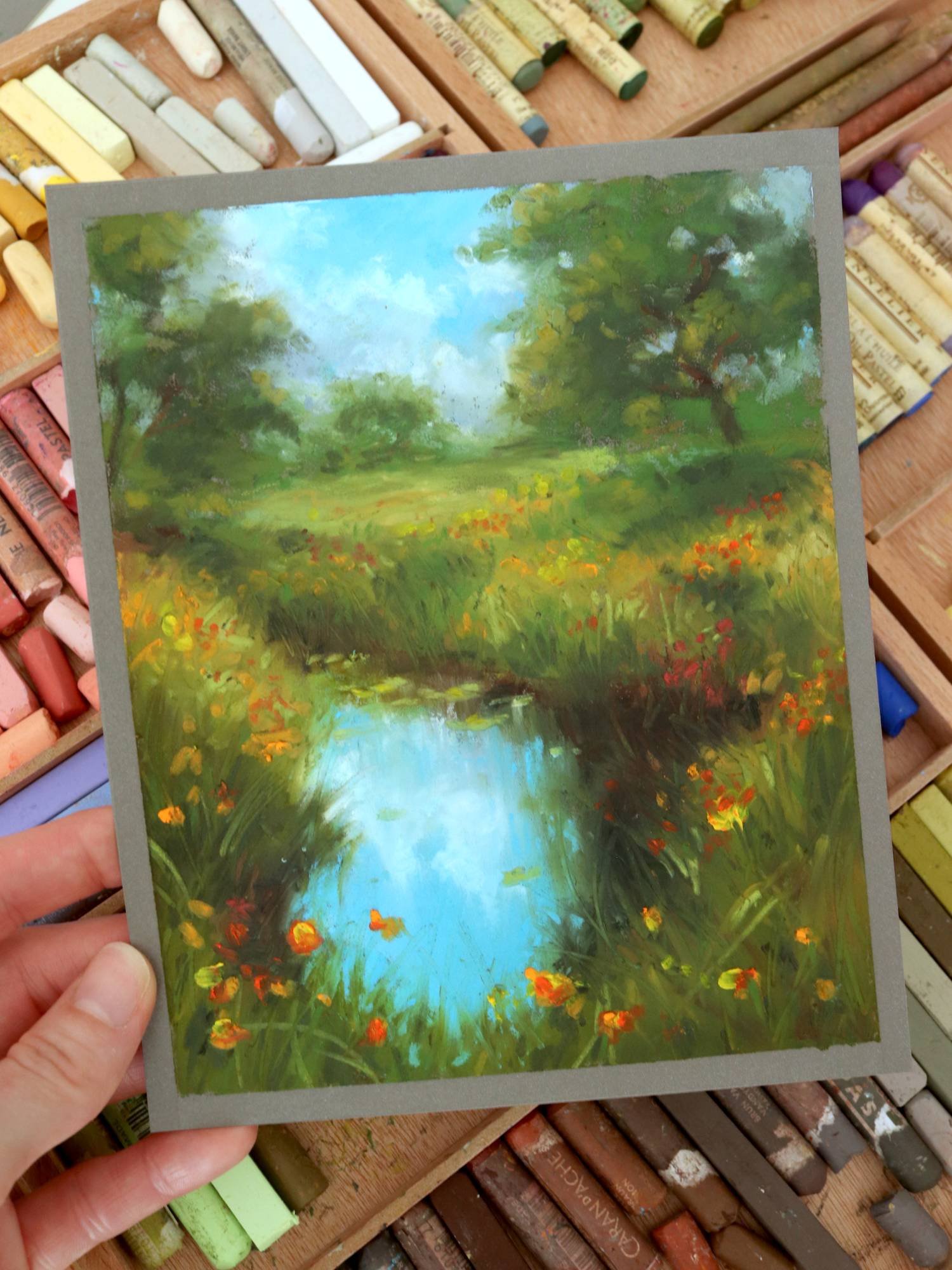 Oil pastel landscapes on Pastelmat by Yolanda Blazquez
