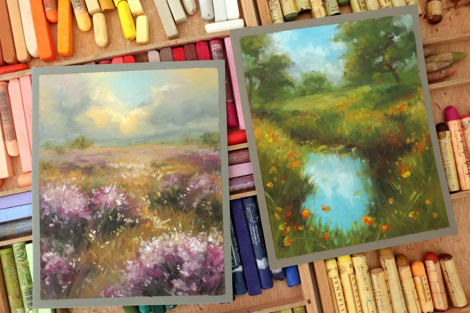 Canson Mi-Teintes Velvet vs Pastelmat oil pastel 