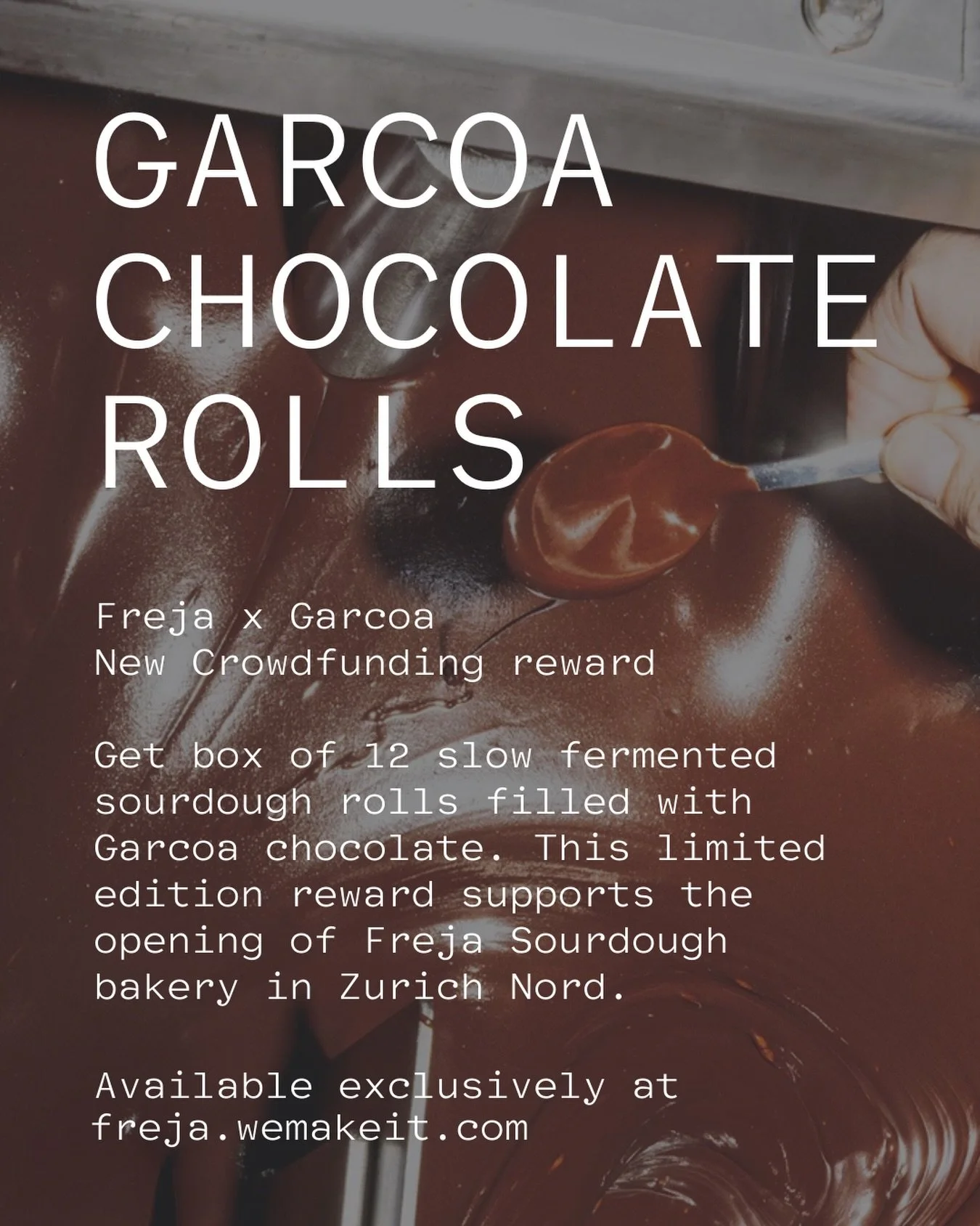 We&rsquo;ve just released a special collaboration with Garcoa: a limited edition box of 12 slow-fermented sourdough rolls made with Freja&rsquo;s enriched dough and filled with Garcoa chocolate, produced in small batches in Z&uuml;rich.

A meeting of