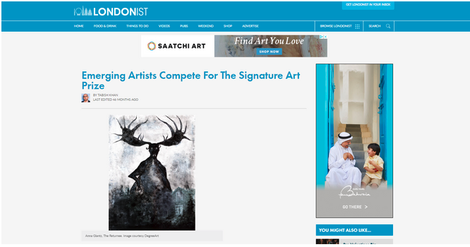 Featured on 'The Londonist' - The Signature Art Prize