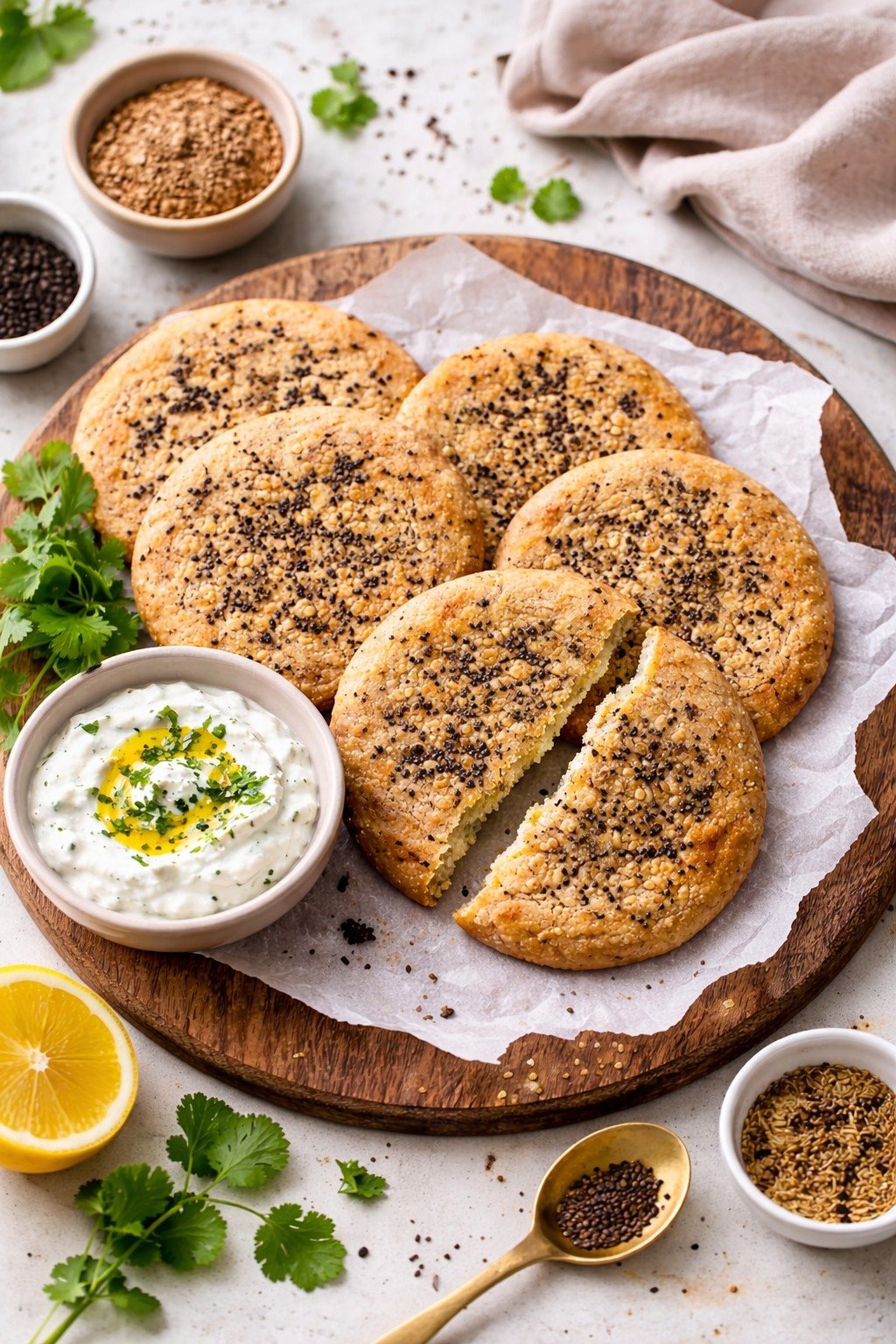 Coconut and Flax Flatbreads