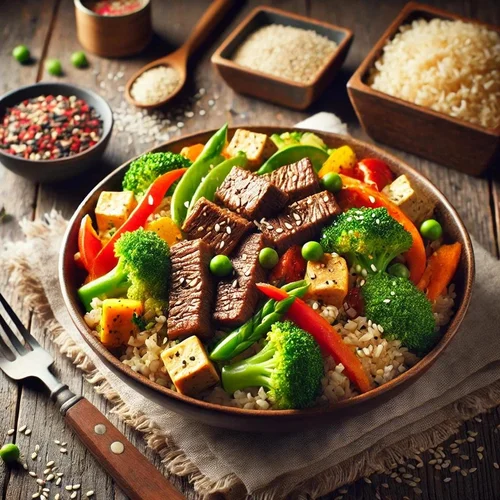 Easy Beef and Veggie StirFry with Brown Rice HighProtein, Healthy