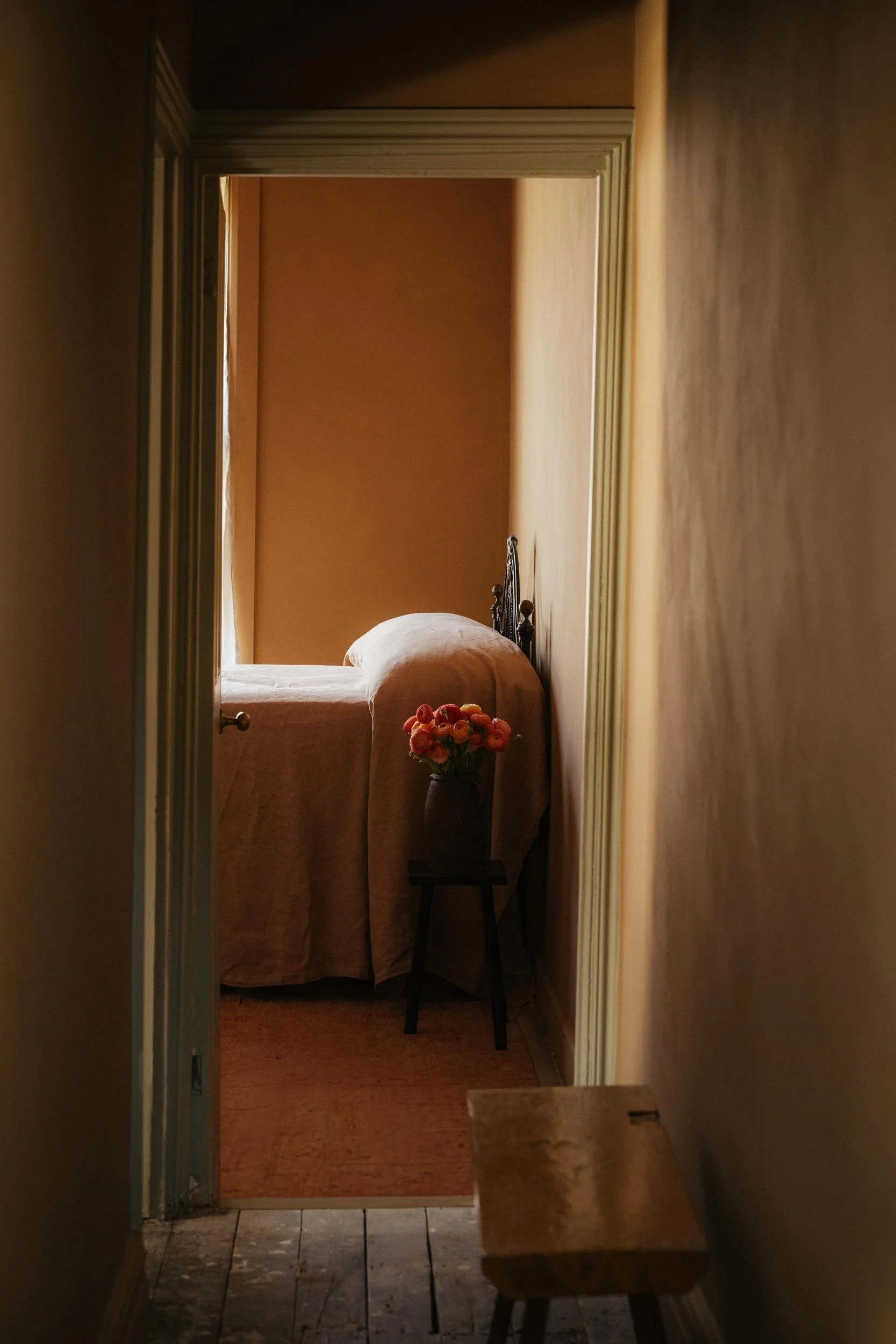 Hallway and room painted in Atelier Ellis' Pluck and The River Runs doorframe.