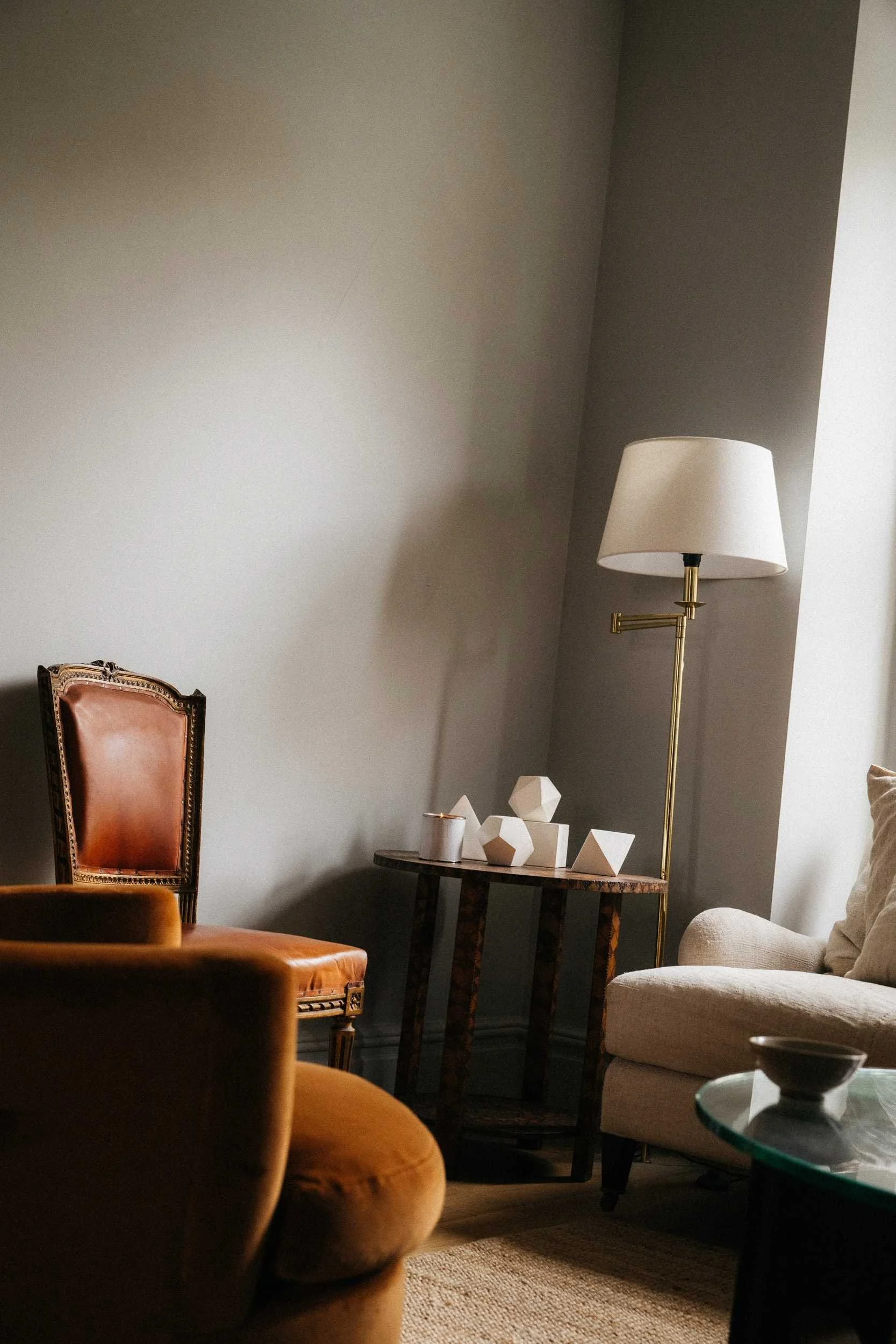 Room painted in Atelier Ellis' I Went Outside, an uplifting blue with umber and yellow ochre for warmth