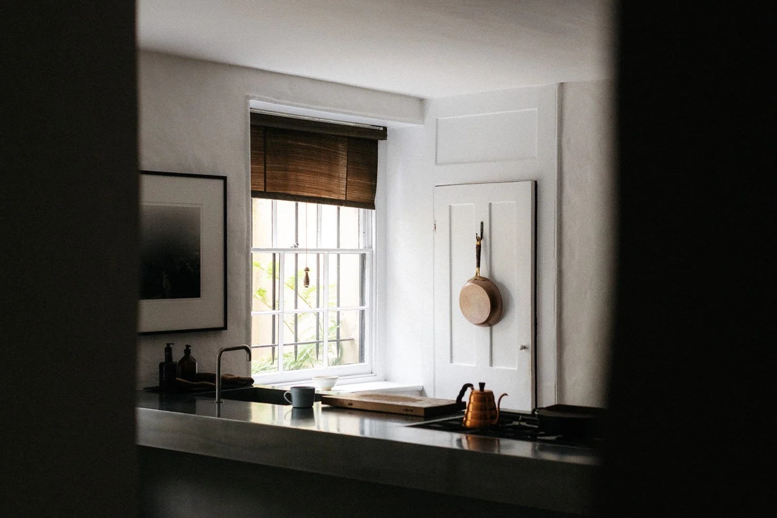 Nigel Slater's kitchen painted in Foundation, our simplest white paint colour.