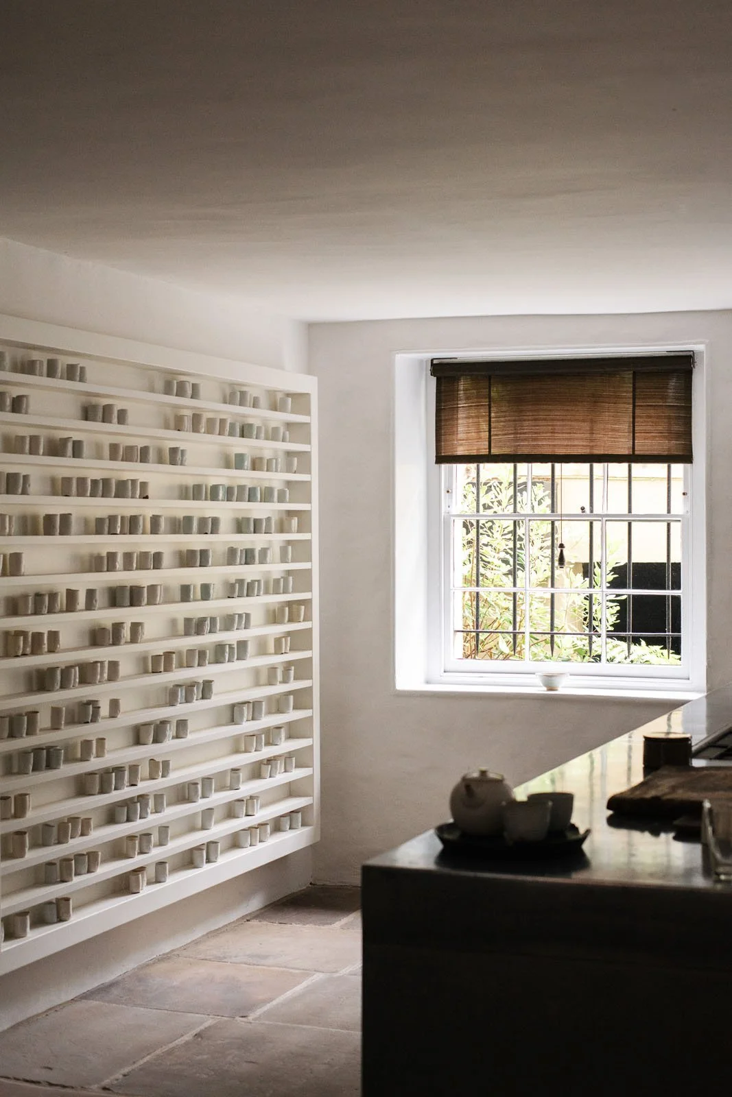 Nigel Slater's kitchen painted in Foundation, our simplest white paint colour.