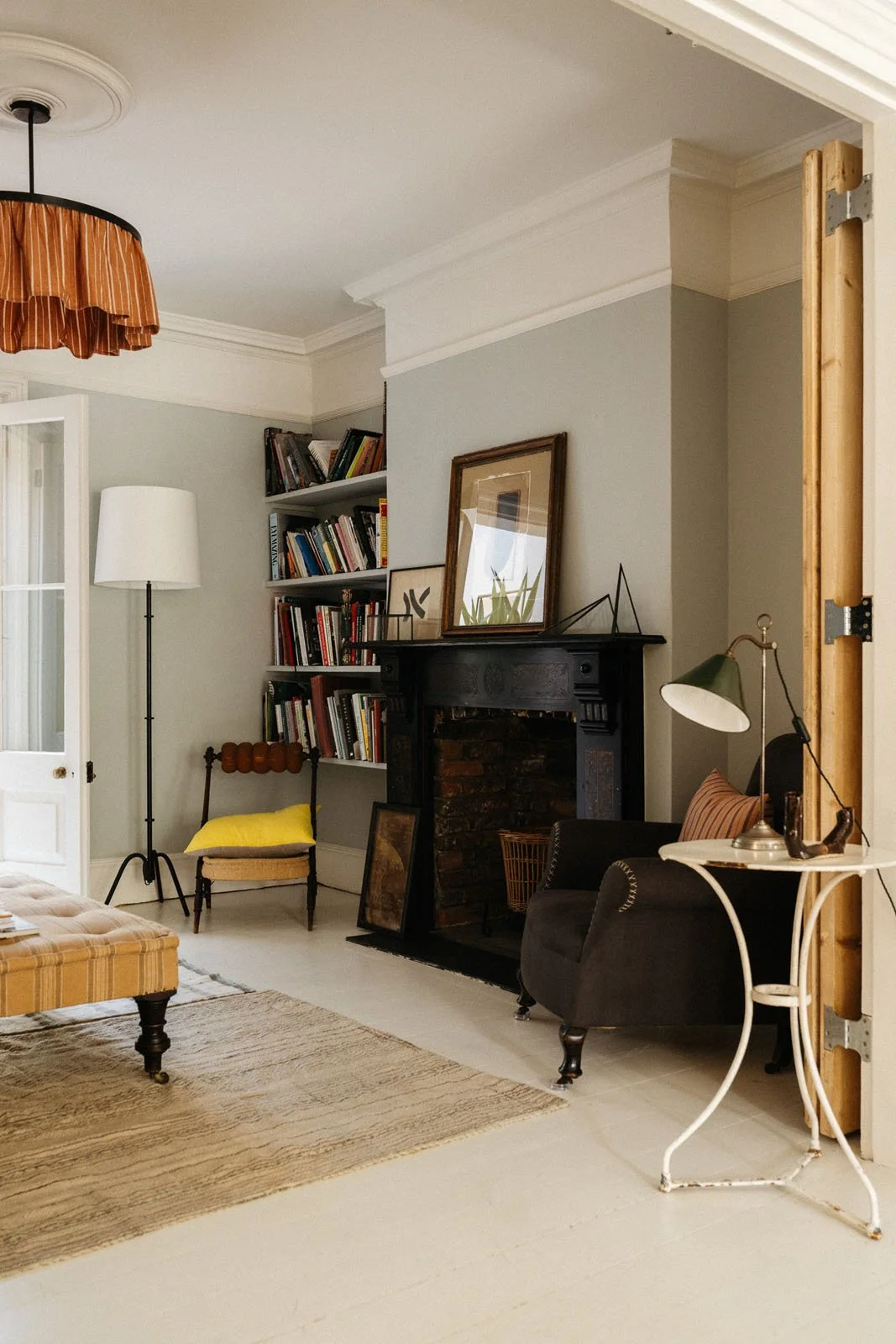 Living room at 'The Grove', Merchant & Mills' sewing residency,  painted in Atelier Ellis Seafoam.