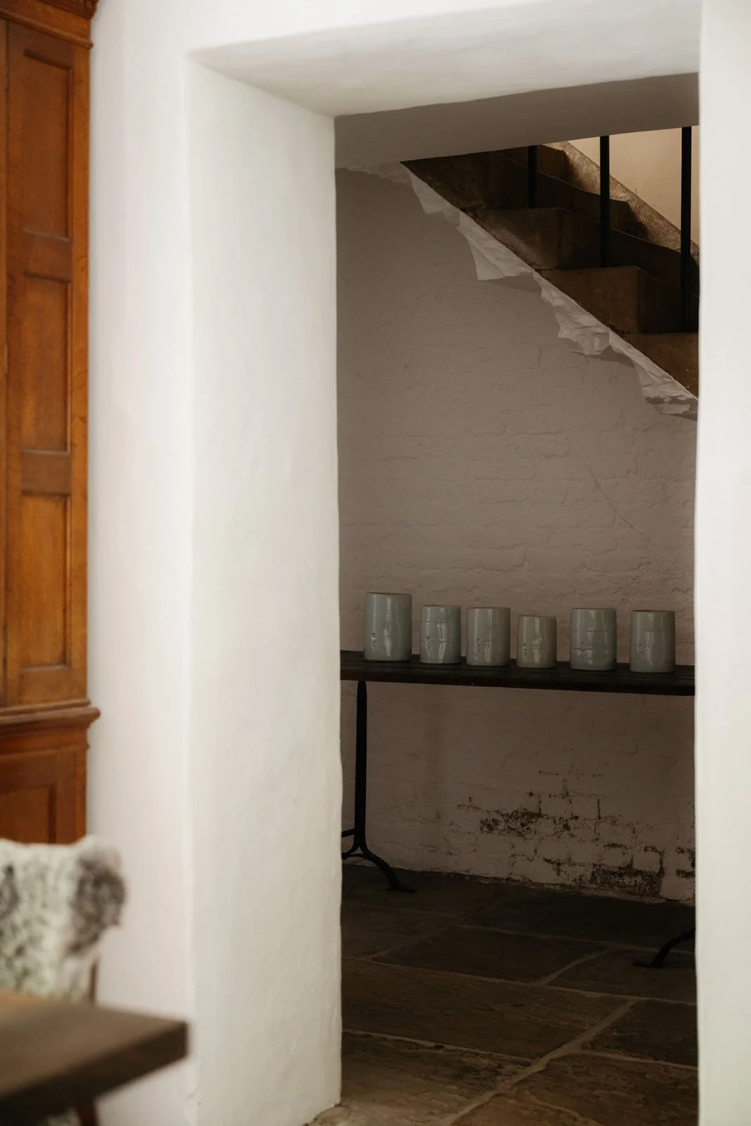 Nigel Slater's kitchen painted in Foundation, our simplest white paint colour.