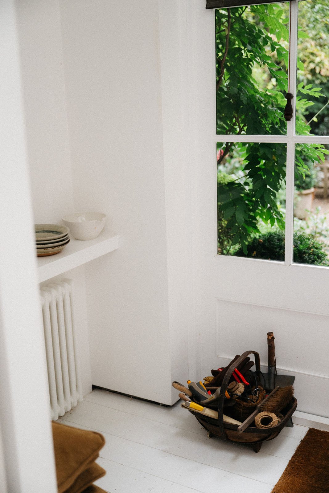 Nigel Slater's kitchen painted in Foundation, our simplest white paint colour.