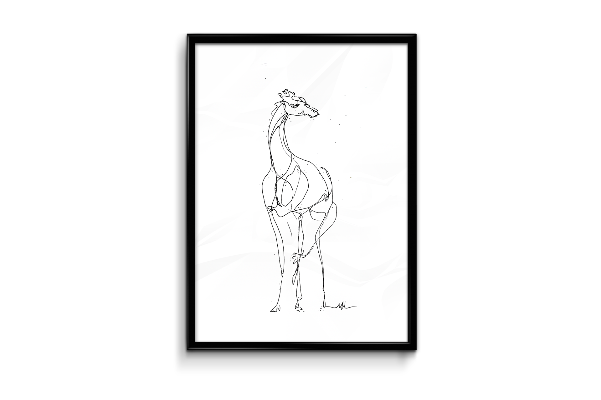 Illustration: "Giraffe" art framed print 
