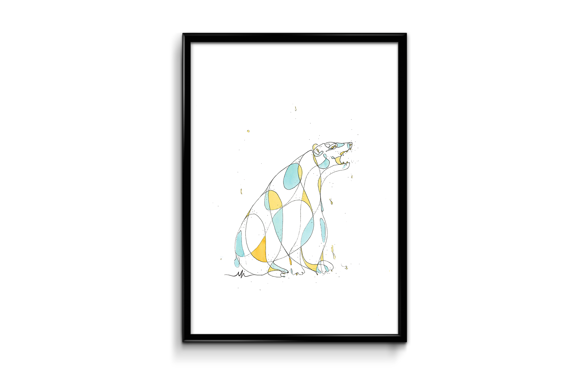 Illustration: "Polar Bear", framed art print 