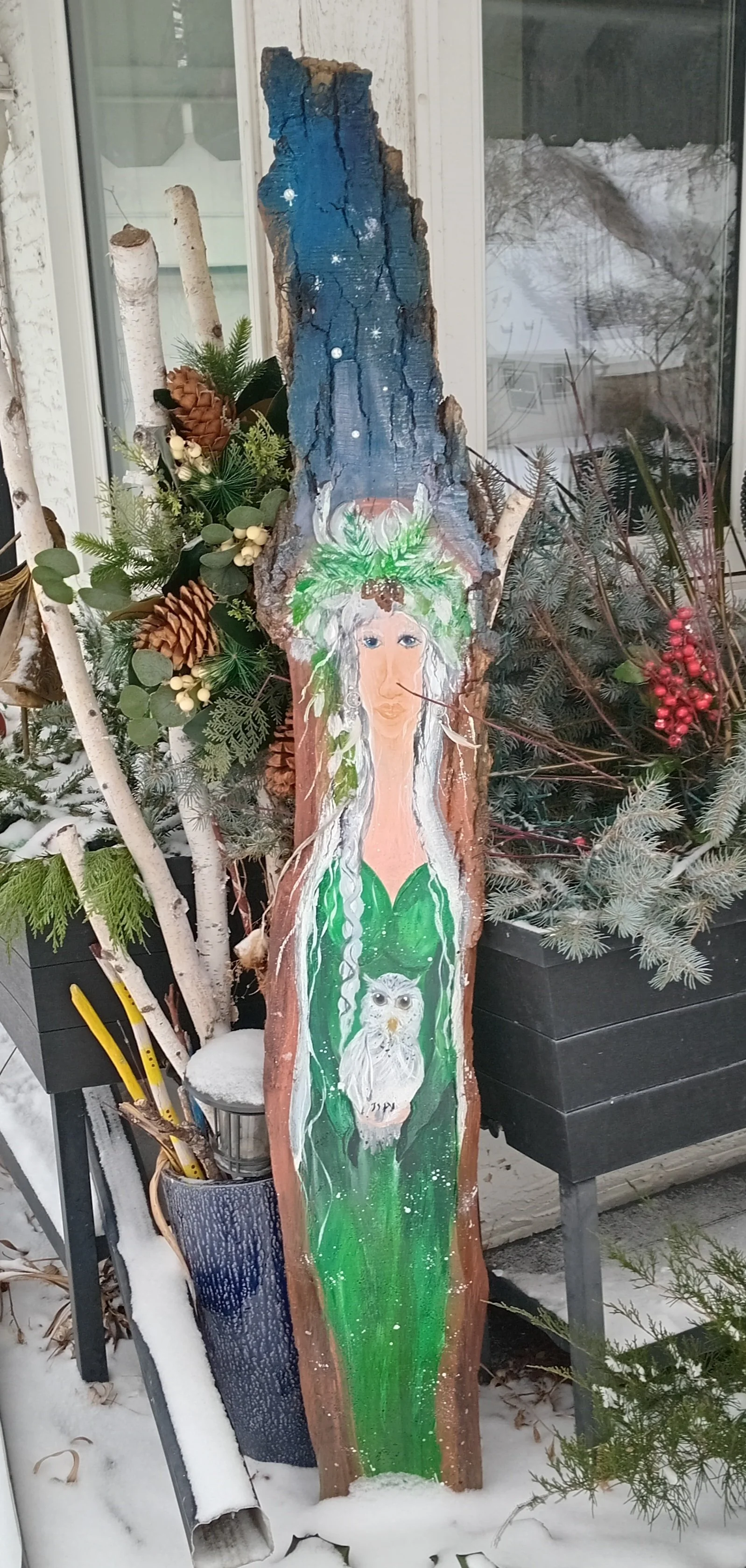 Mother Winter installed in front yard.jpg