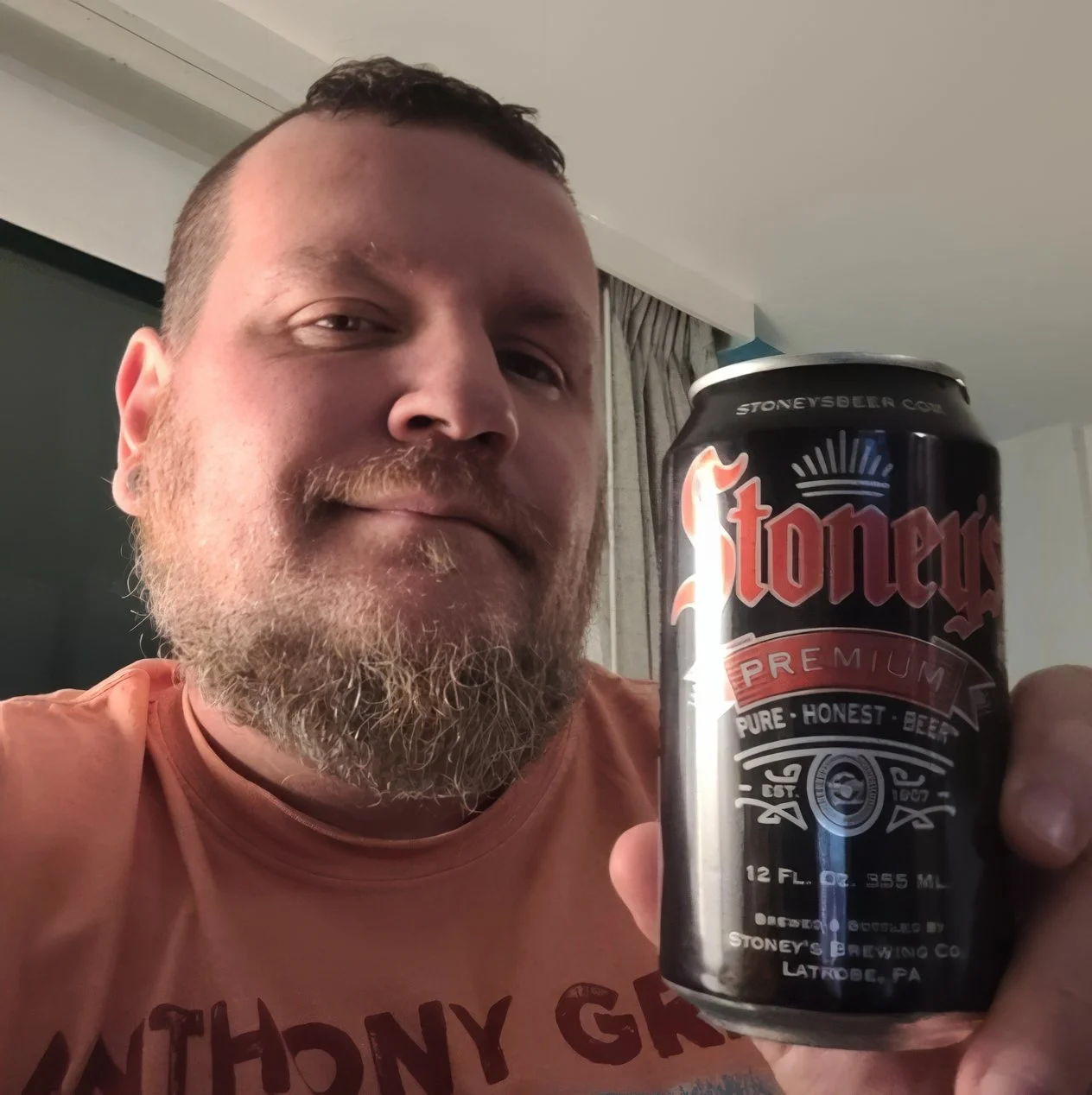 Stoney’s Beer fan enjoying a cold one – photo contest entry