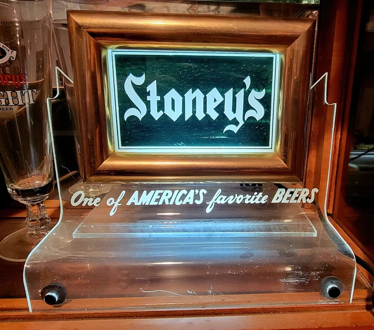 Lit Stoney's One of America's Favorite Beers mirror sign