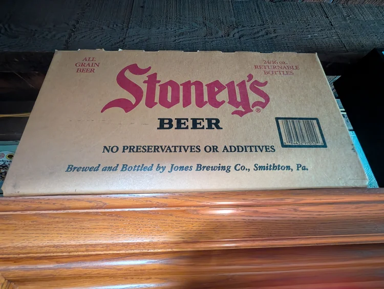 Stoney's Beer case box, brewed and bottled by Jones Brewing Co., Smithton, PA