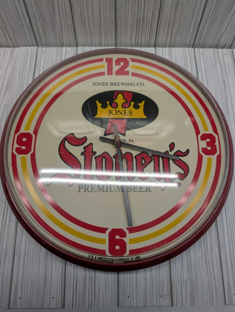 Vintage Stoney's Premium Beer illuminated clock sign