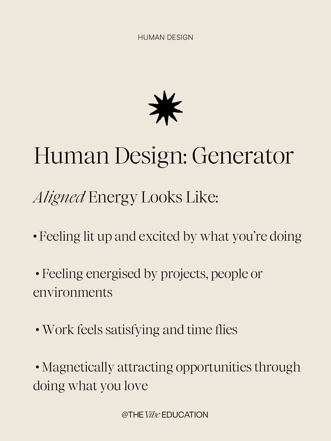 SCROLL TO SEE WHEN YOU&rsquo;RE ENERGETICALLY MISALIGNED 👀

When you understand your Human Design energy type, you can use your misalignment triggers to help you come back into alignment👏🏻

Let me explain👇🏻

Misalignment isn&rsquo;t there to pun