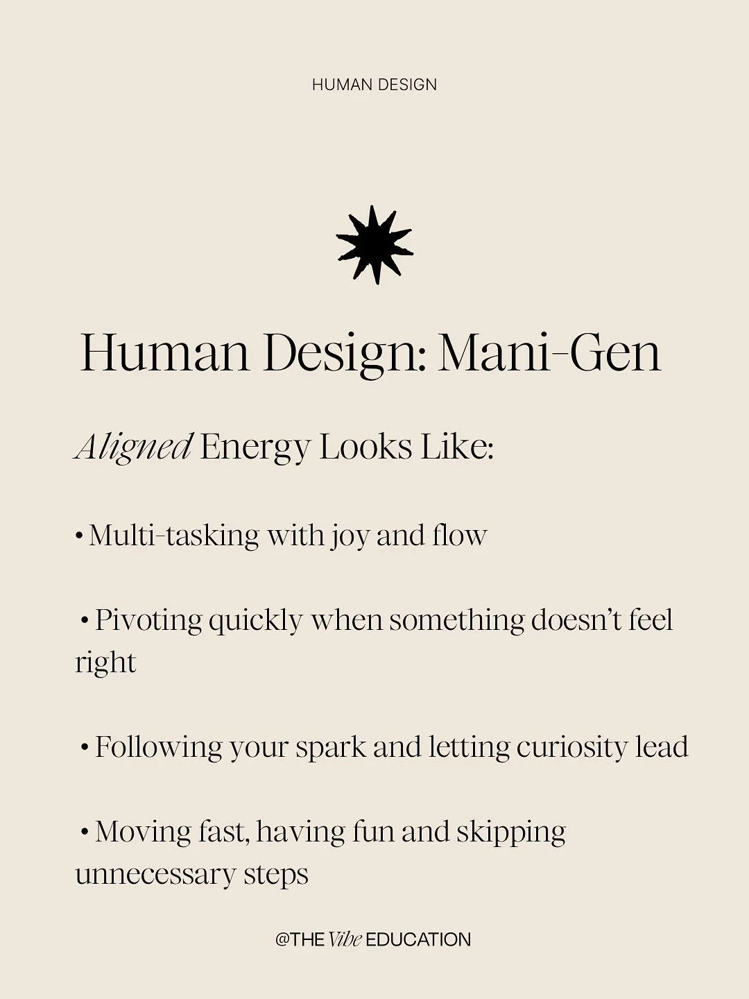 SCROLL TO SEE WHEN YOU&rsquo;RE ENERGETICALLY MISALIGNED AS A MANIFESTING GENERATOR 👀

When you understand your Human Design energy type, you can use your misalignment triggers to help you come back into alignment👏🏻

Let me explain👇🏻

Misalignme