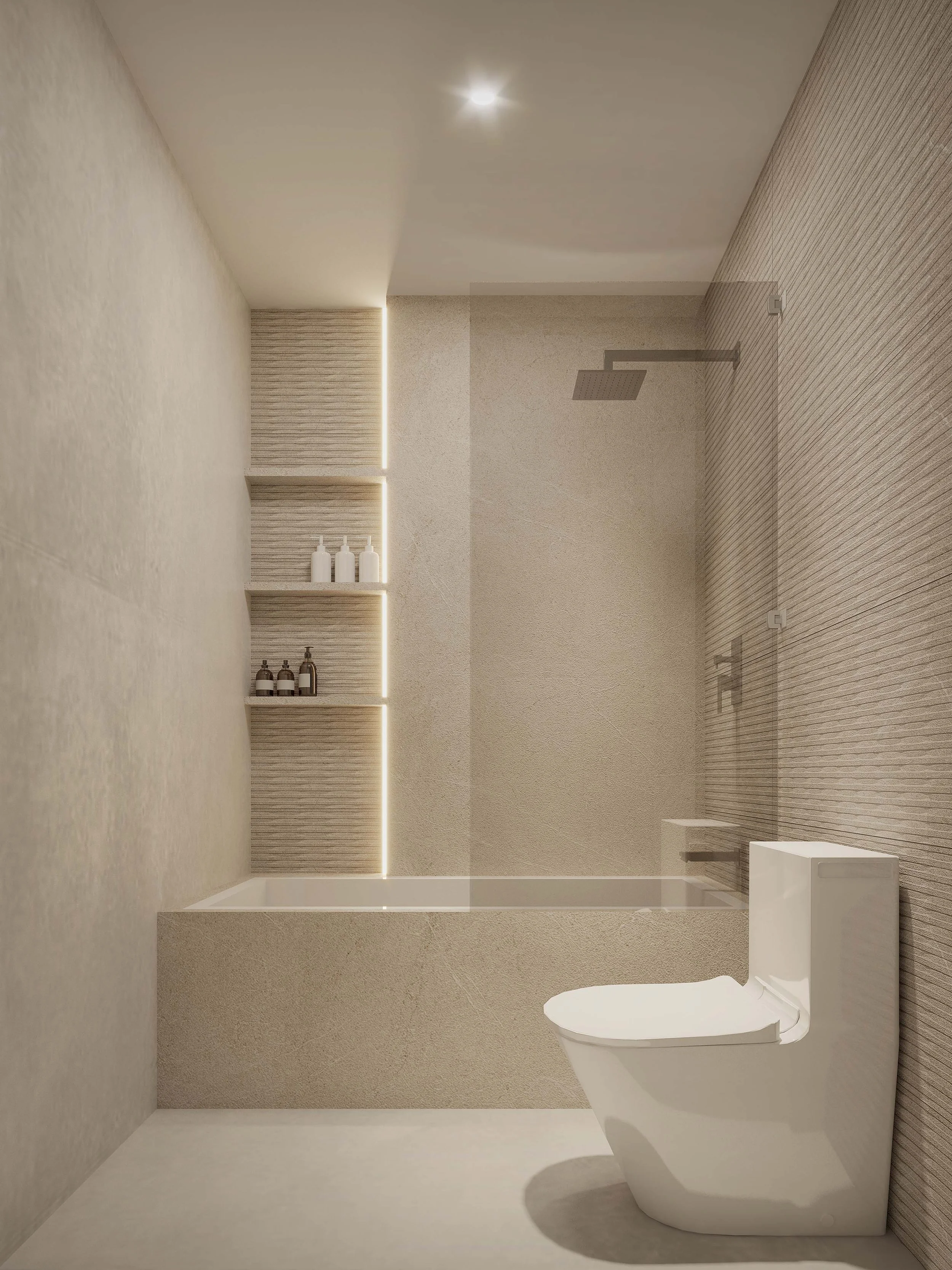 A functional Jack and Jill bathroom designed with a double vanity that enhances both convenience and shared use. Clean lines, neutral tones, and integrated storage create a balanced and practical layout, while refined finishes elevate the space withi