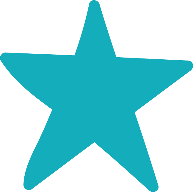 A large, solid blue star with five points.
