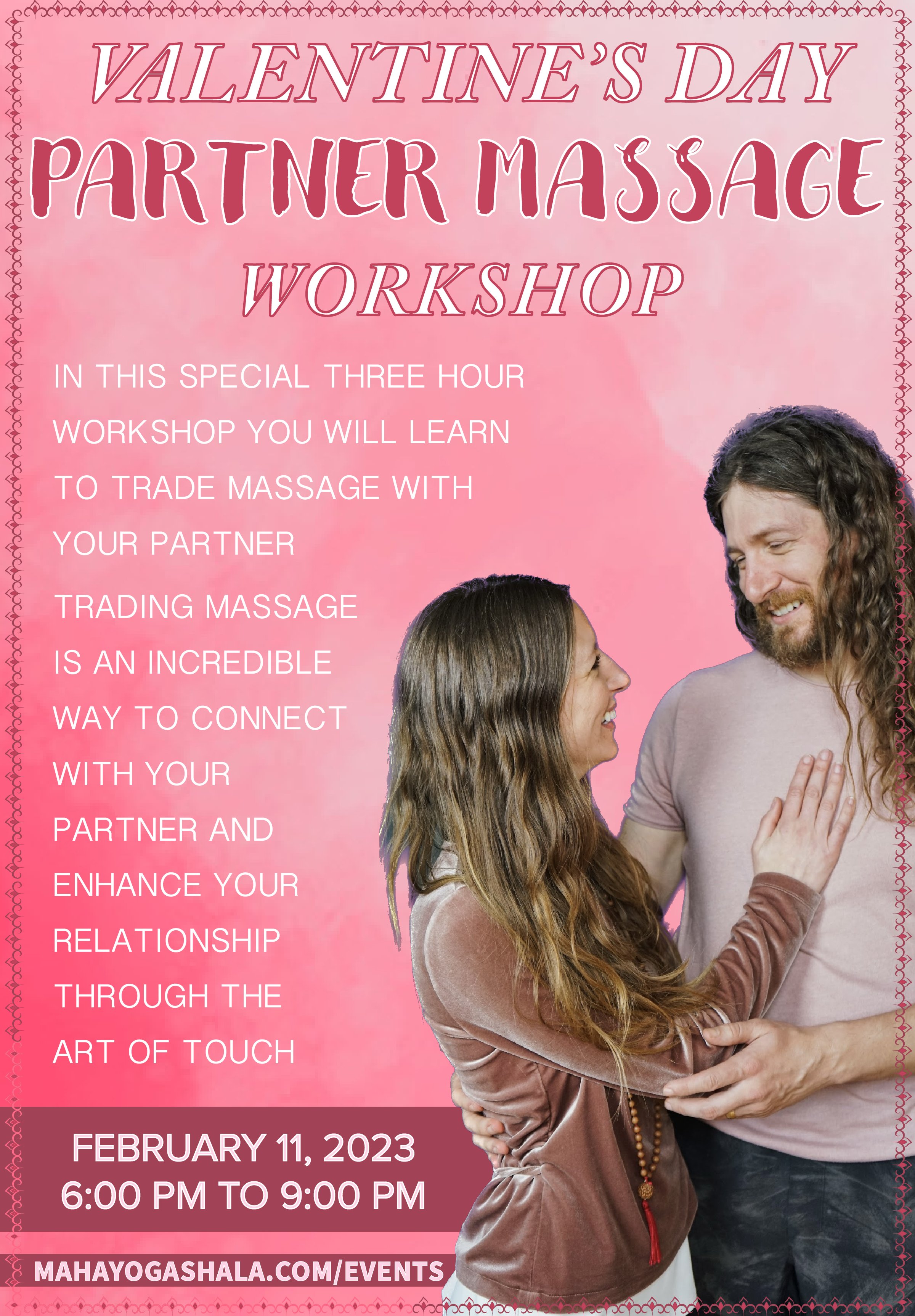 te hav det sjovt har Valentine's Day Partner Massage Workshop — Maha Yoga Shala